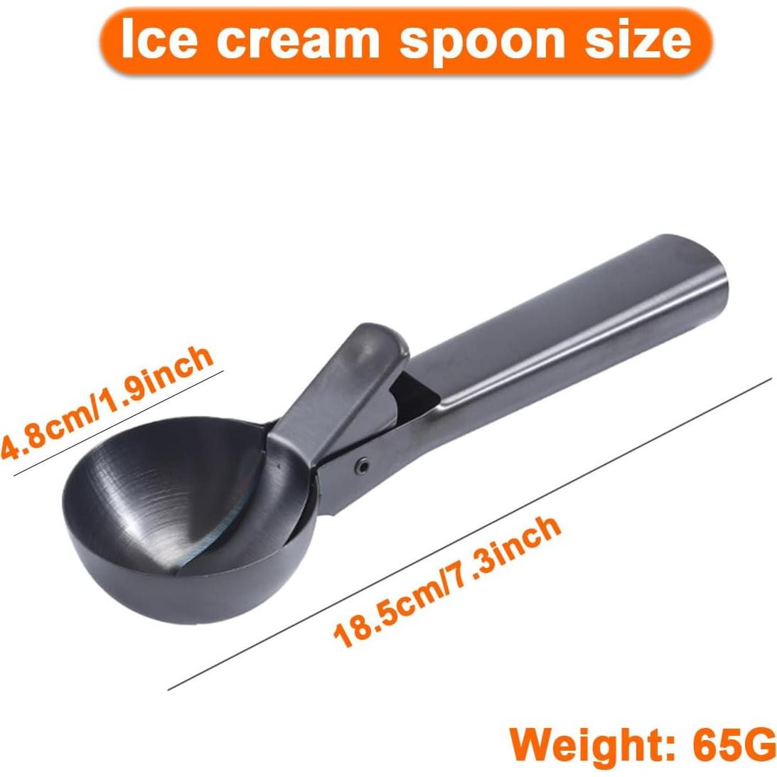 Cuchara de Helado Acero Inoxidable MLX con Gatillo Negro