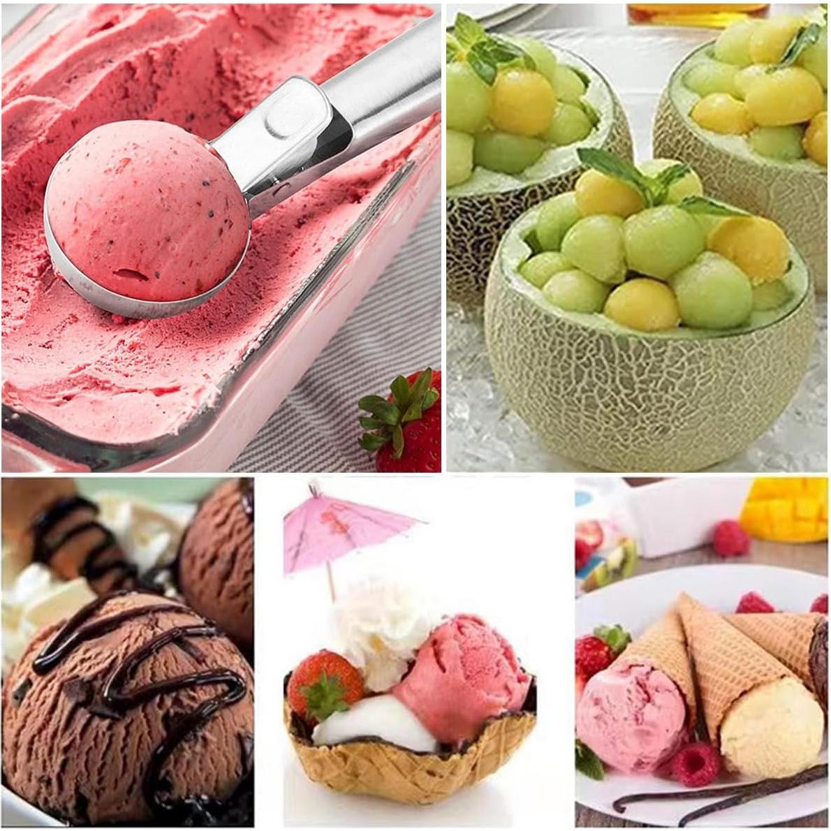 Cuchara de Helado Acero Inoxidable MLX con Gatillo Negro