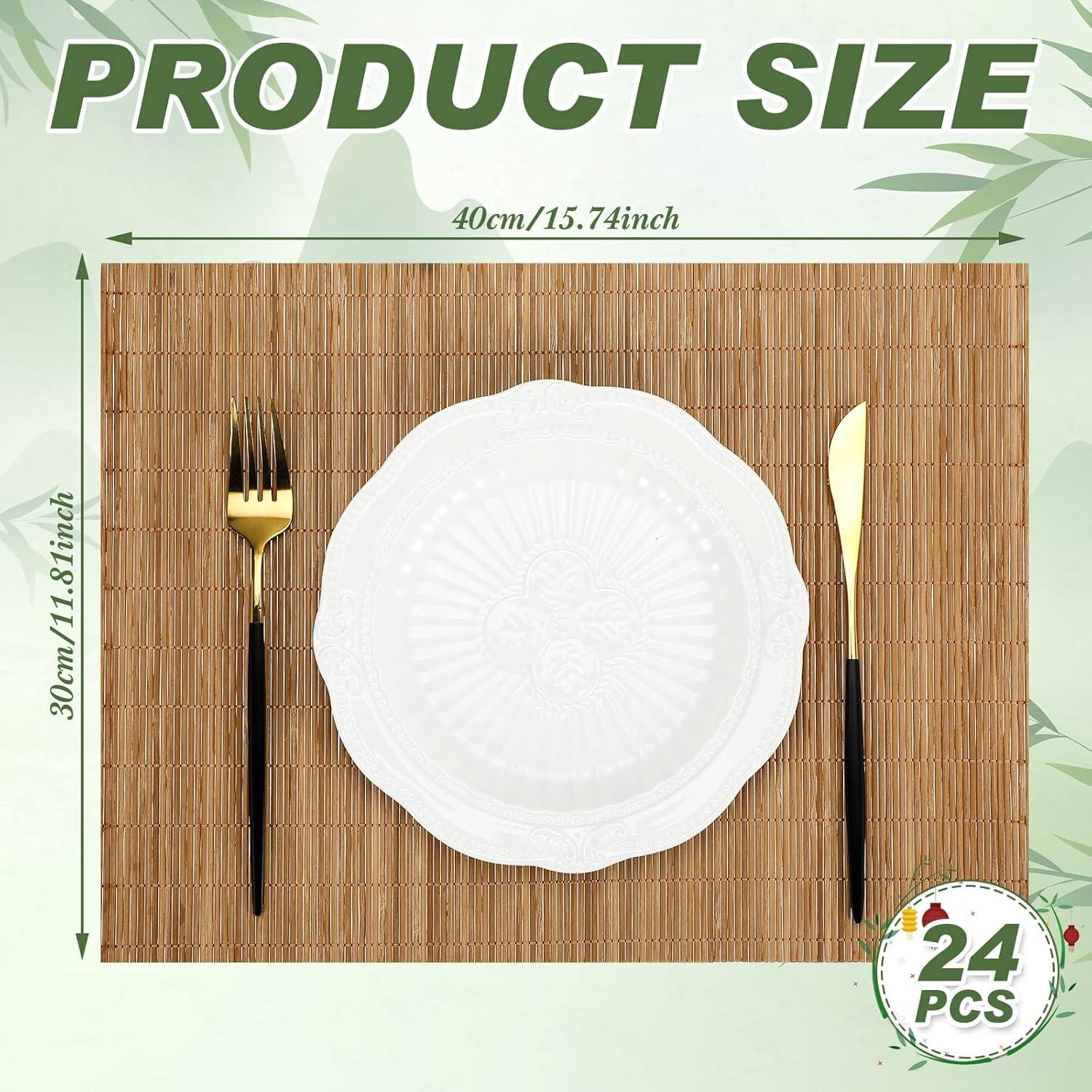 Juego de 24 Manteles de Bambú Patelai 40x30 cm Lavables