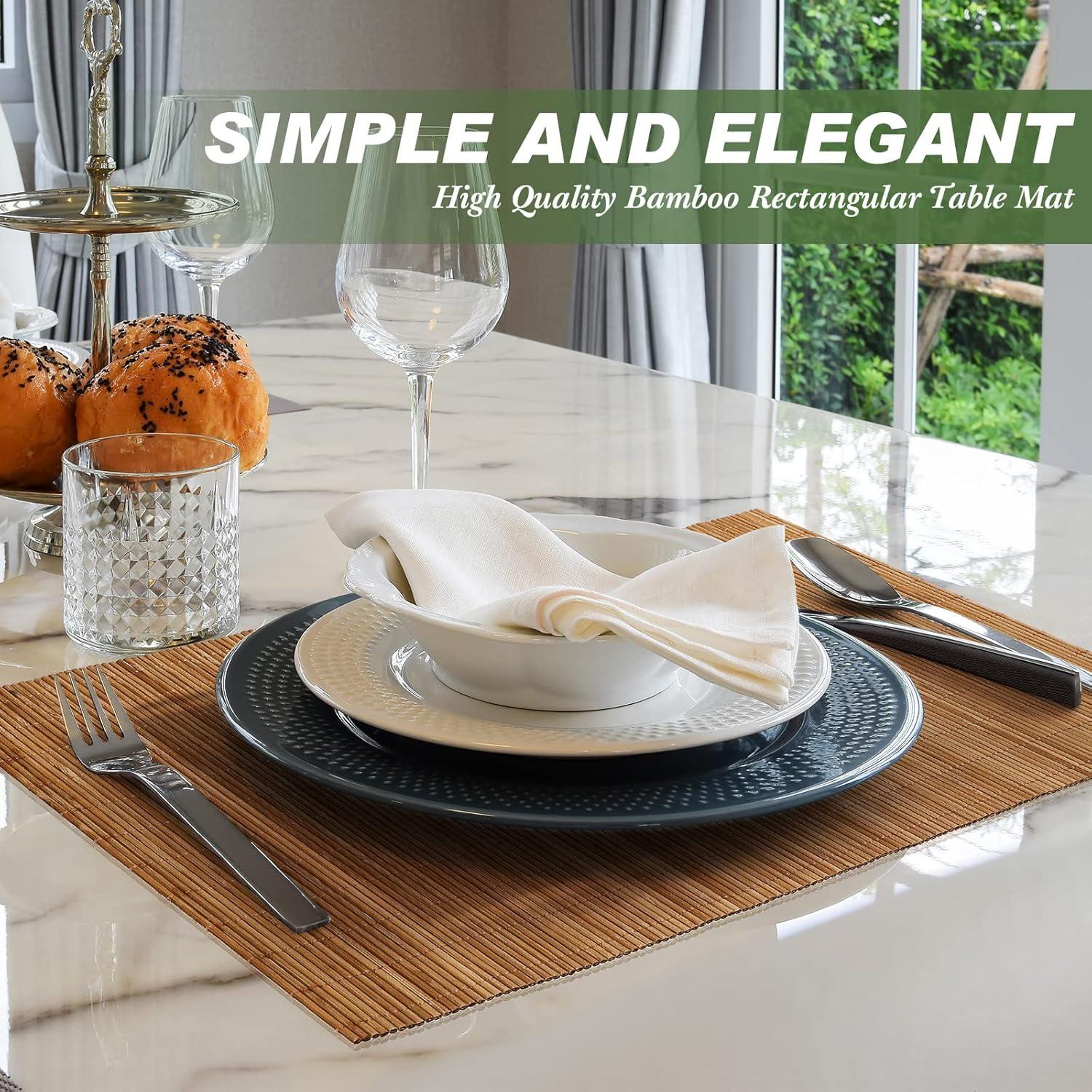 Juego de 24 Manteles de Bambú Patelai 40x30 cm Lavables