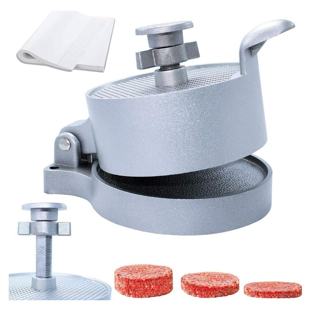 Prensa de Hamburguesas Laffeya Ajustable con 50 Papeles Antiadherentes