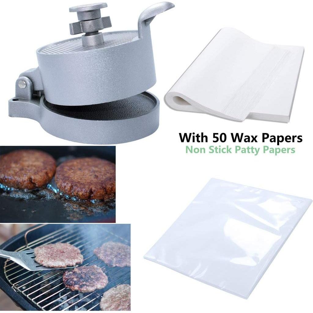 Prensa de Hamburguesas Laffeya Ajustable con 50 Papeles Antiadherentes