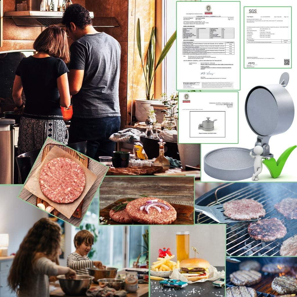 Prensa de Hamburguesas Laffeya Ajustable con 50 Papeles Antiadherentes