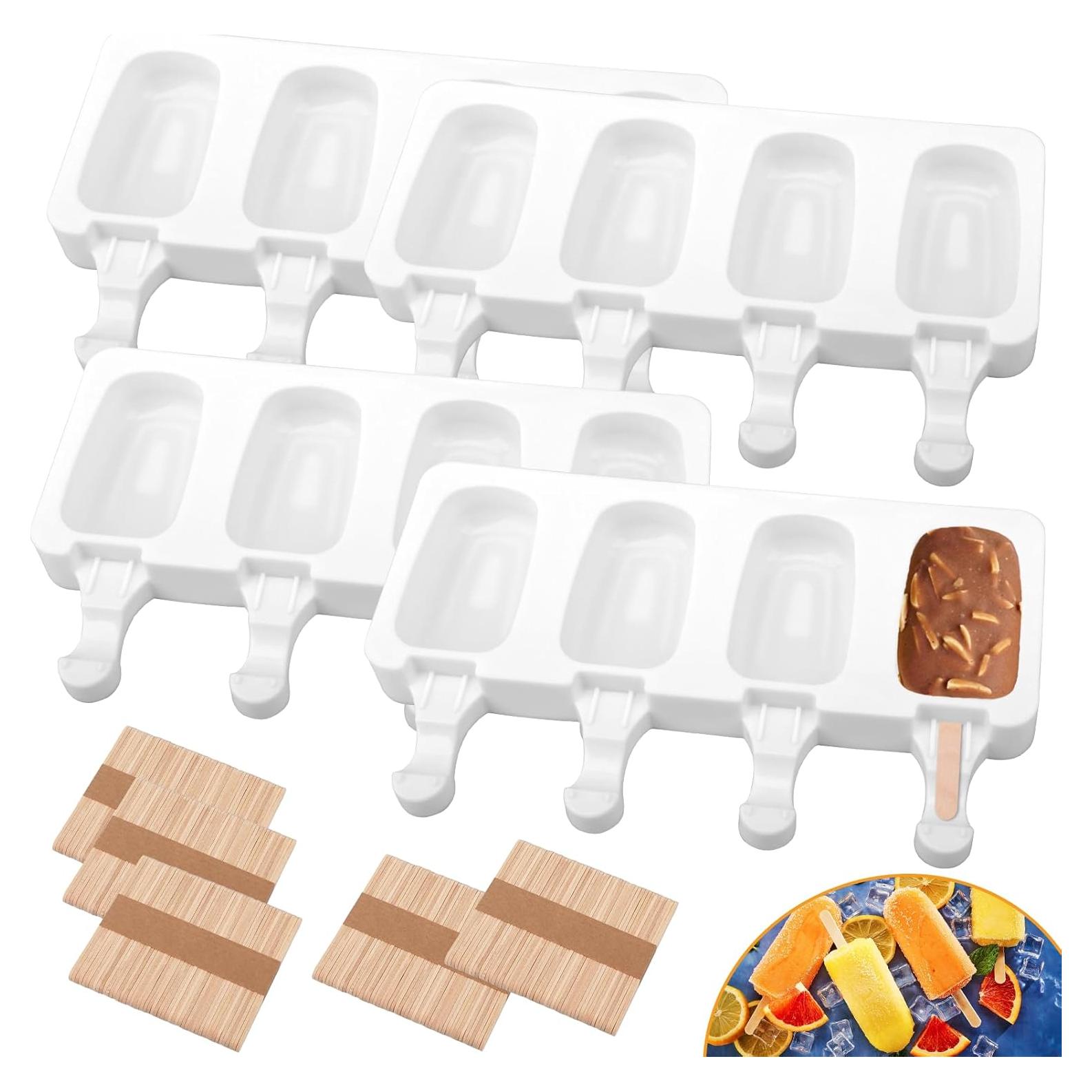 4 Moldes de Silicona para Paletas SAYAYA con 200 Palitos