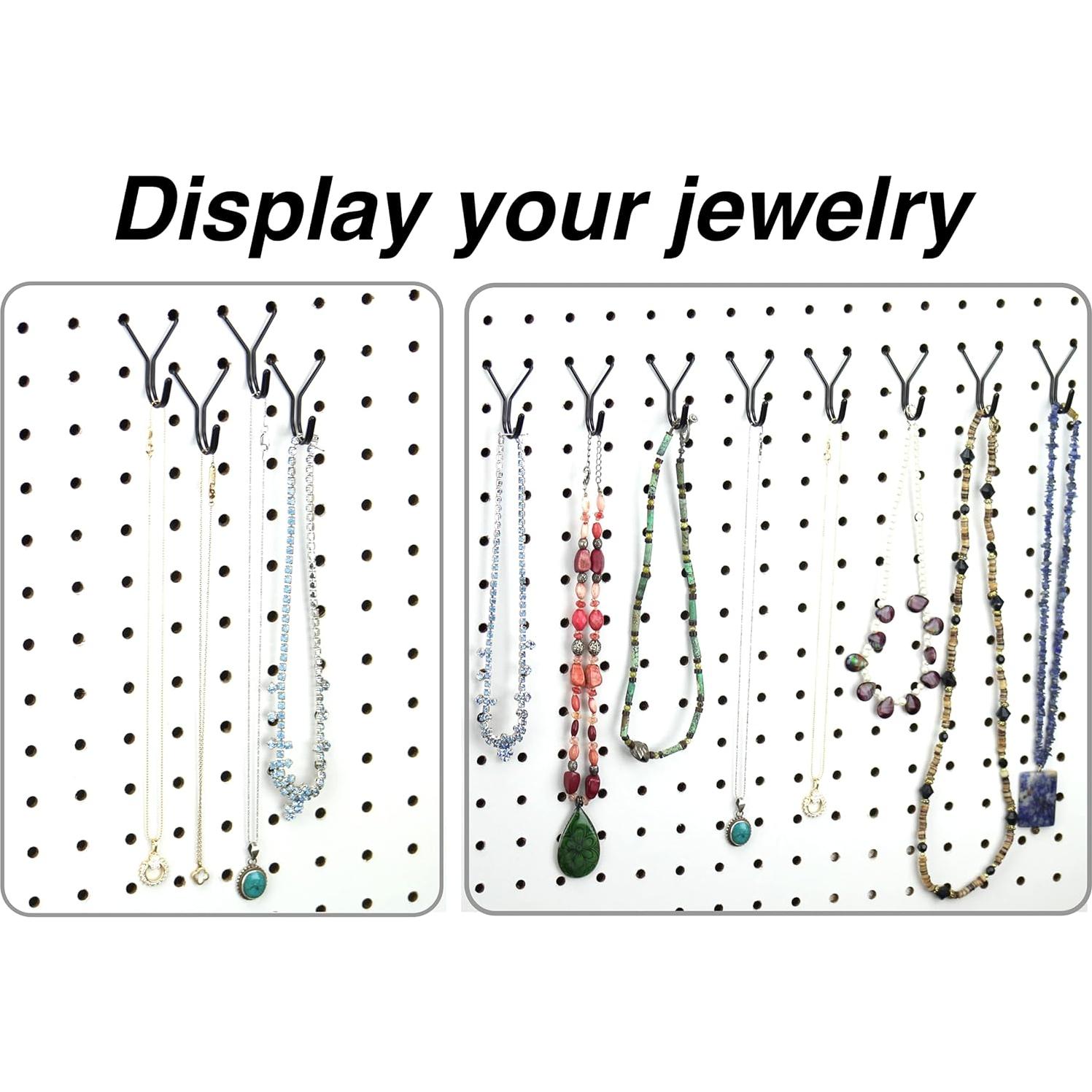 Ganchos de Pegboard de Acero Right Arrange 50-Pack Negro