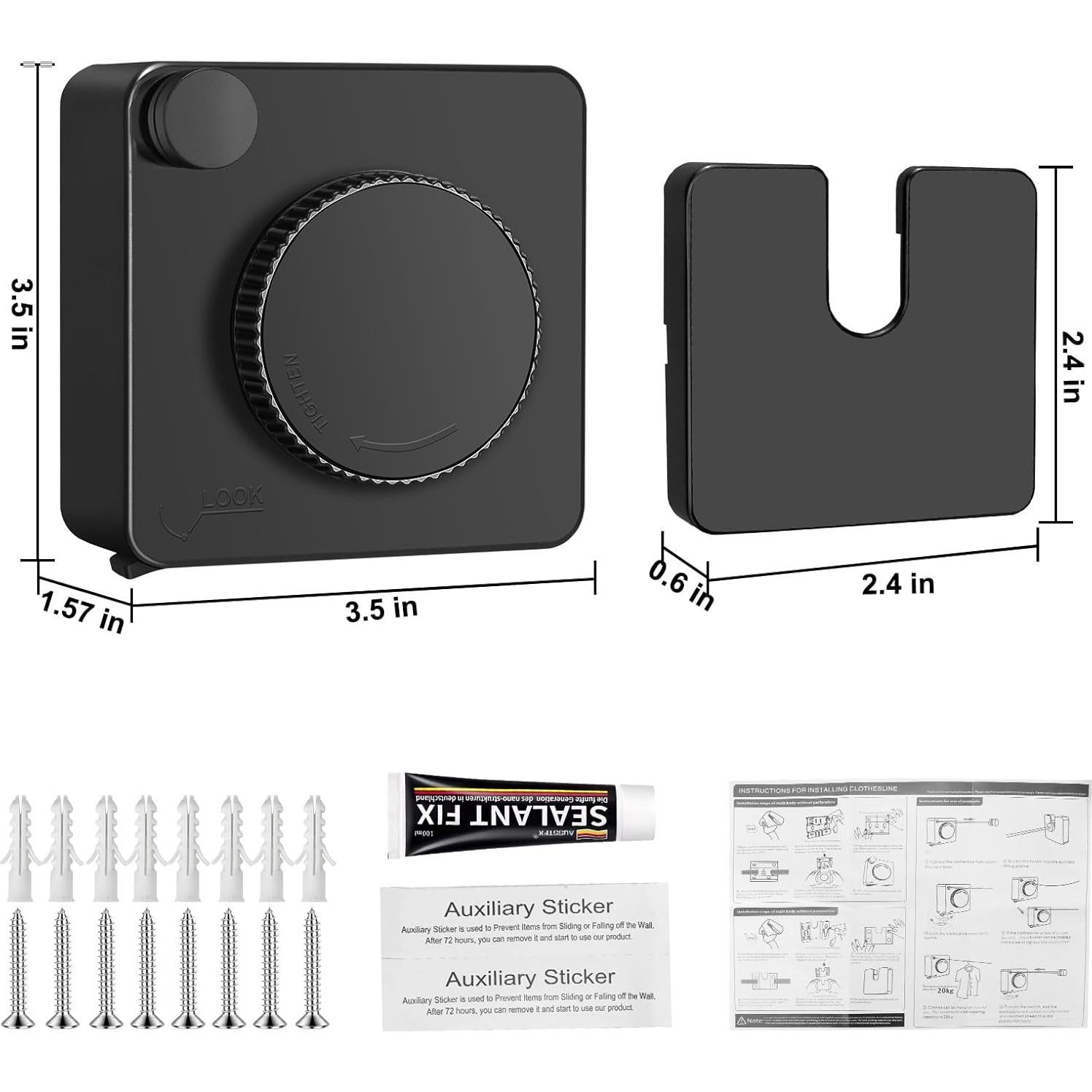 Tendedero Retráctil Interior SIWUKEH 4.78m Anti-sag con Clips