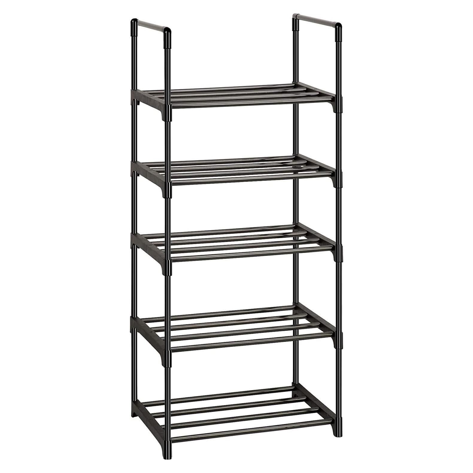 Estante de Zapatos OYREL 5 Niveles Metal Resistente Negro