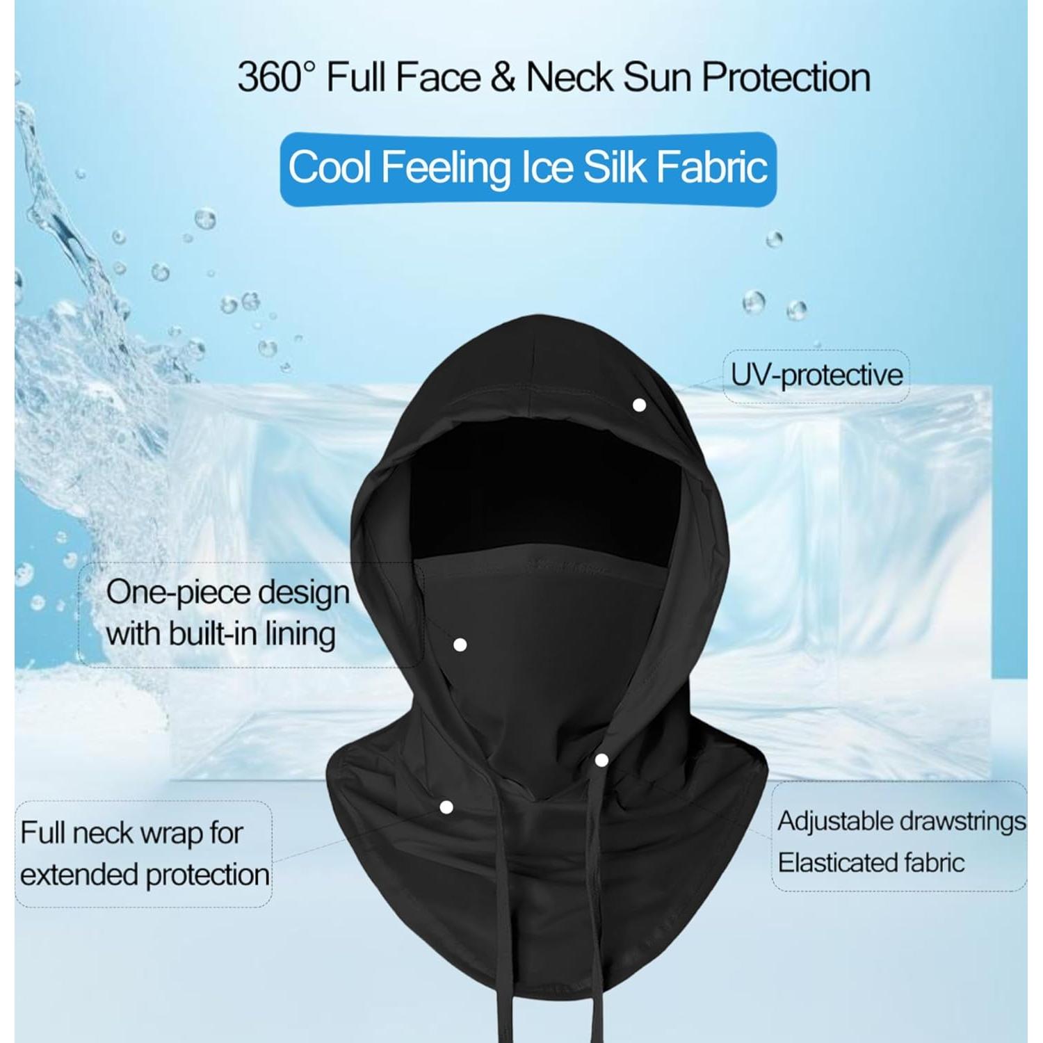 Máscara Balaclava Refrigerante Unisex UV 50+ Negra