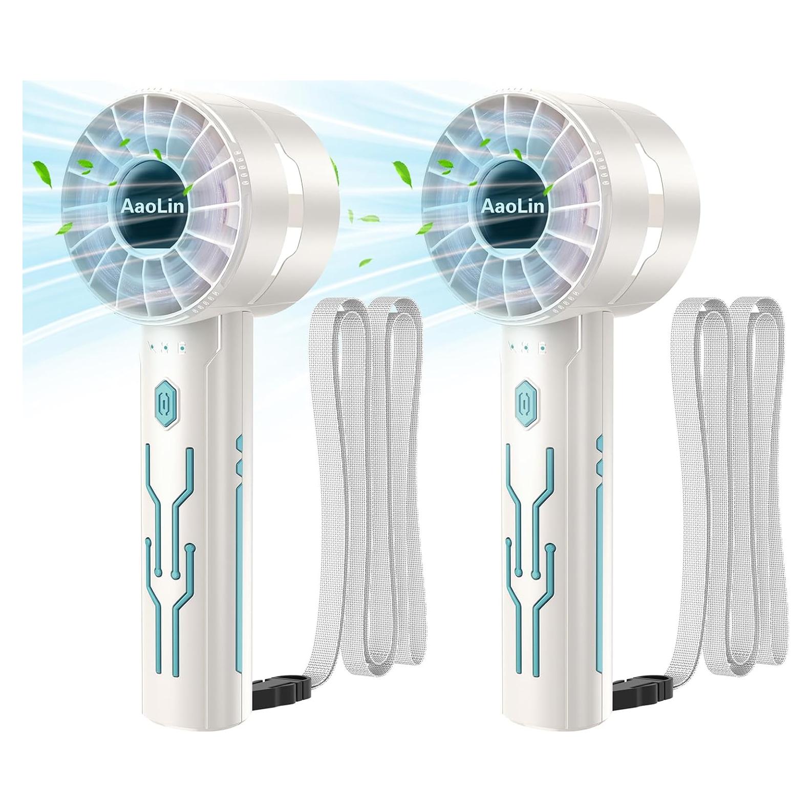 Ventilador de Mano AaoLin G2 Beige 2pcs Recargable USB 7000RPM