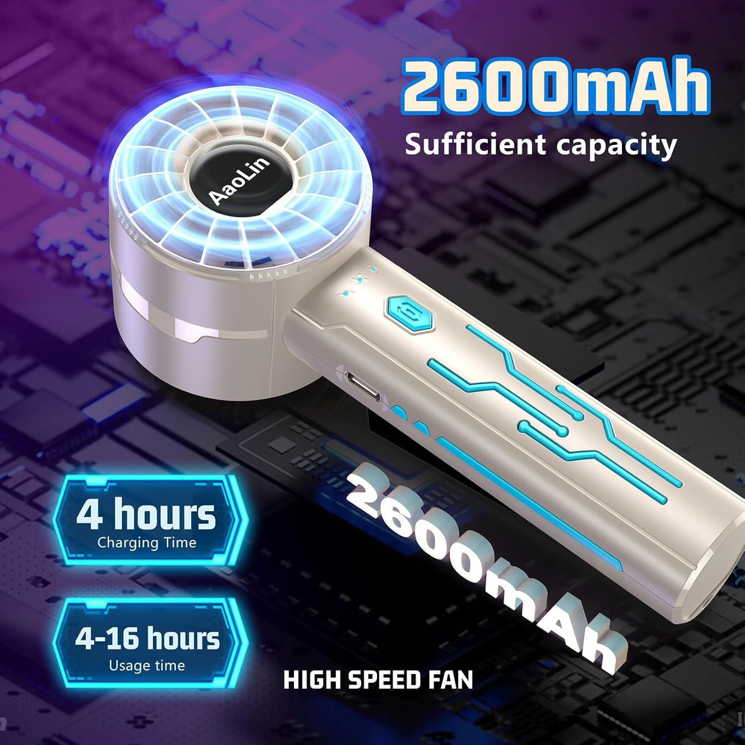 Ventilador de Mano AaoLin G2 Beige 2pcs Recargable USB 7000RPM