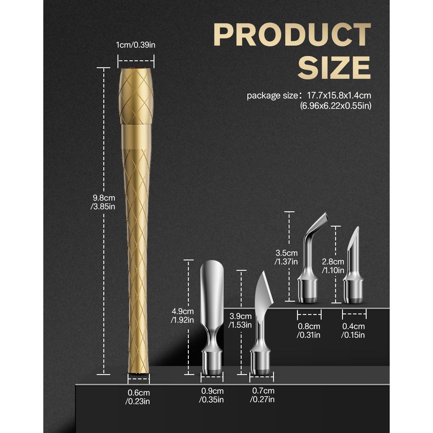 FERYES Herramienta Empujadora de Cutículas 4 en 1 - Acero Inoxidable