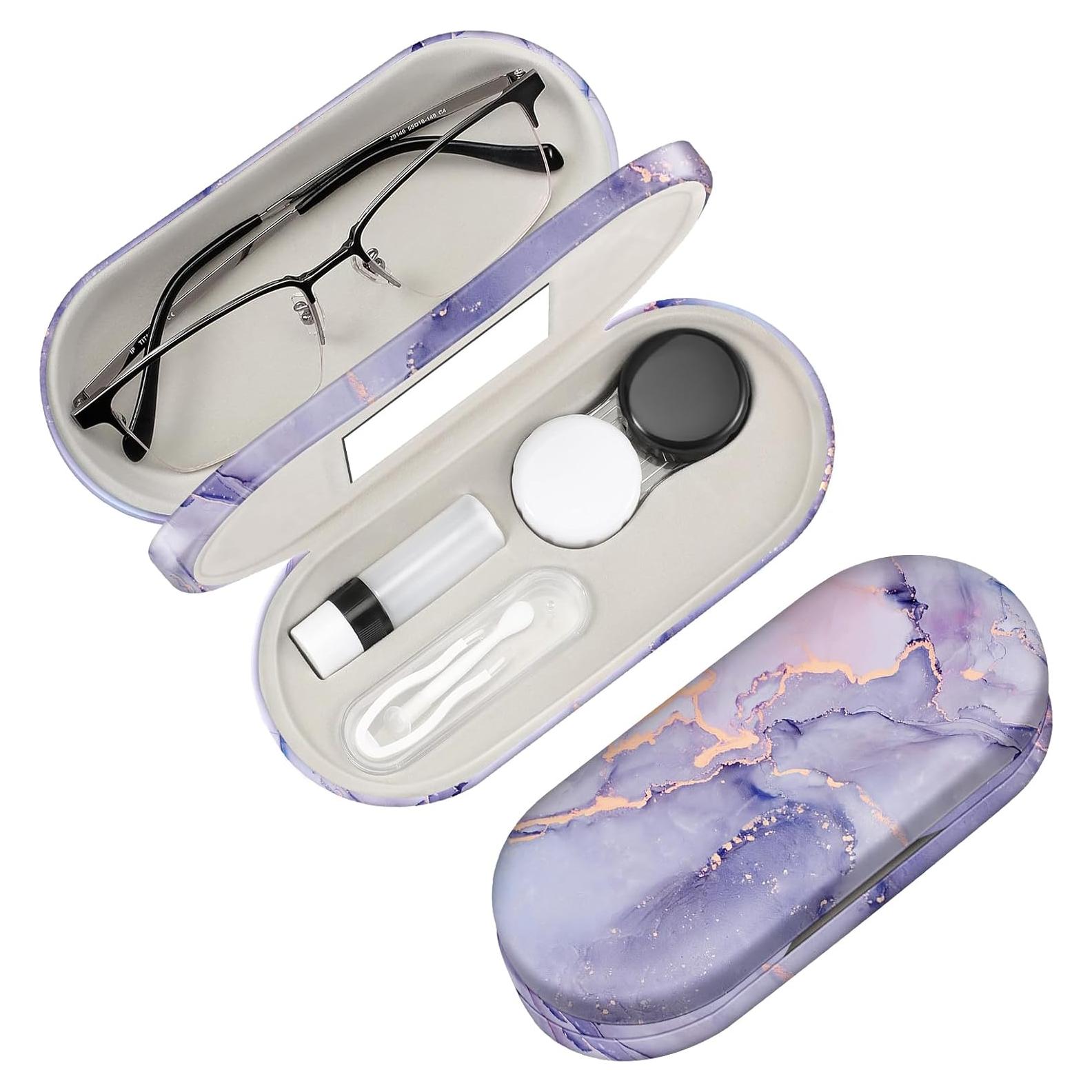 Estuche 2 en 1 Fintie para Gafas y Lentes de Contacto con Espejo