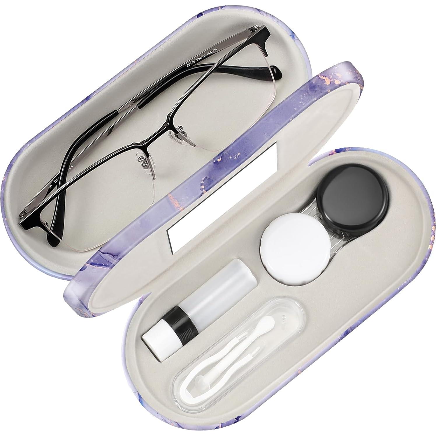 Estuche 2 en 1 Fintie para Gafas y Lentes de Contacto con Espejo