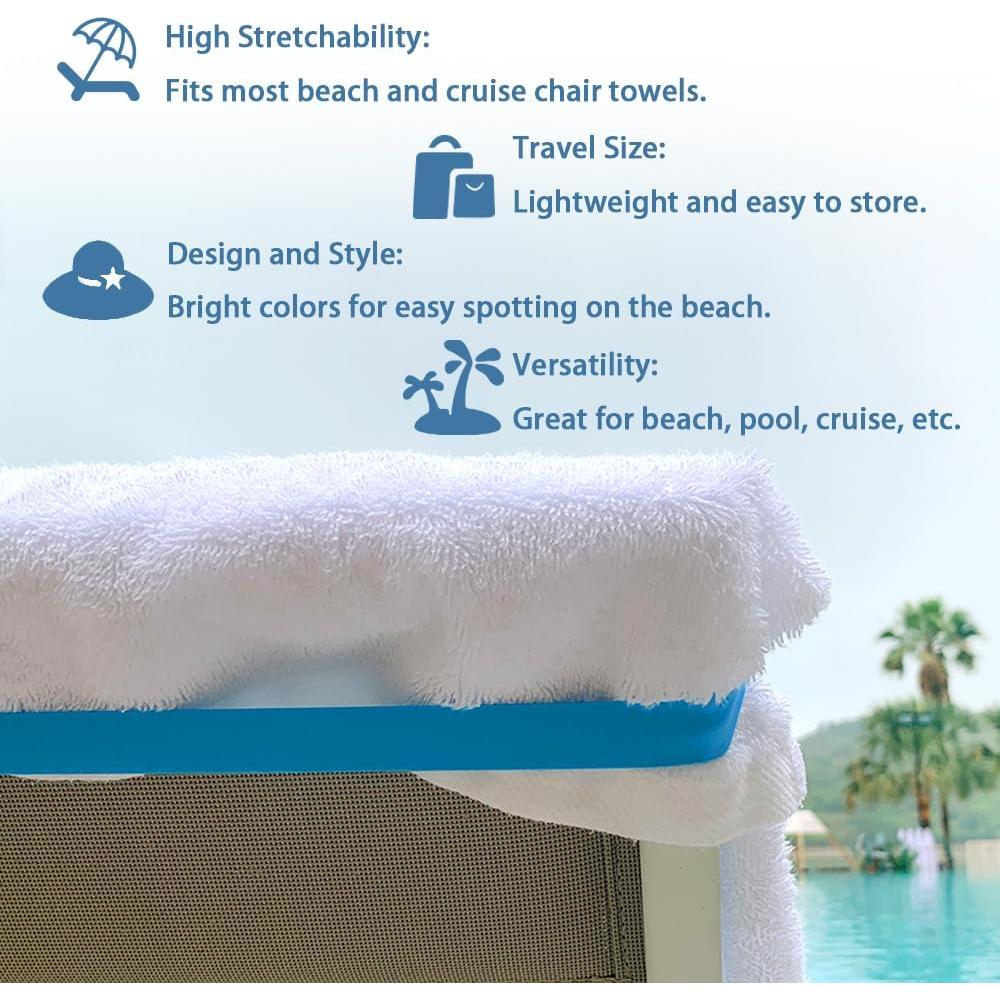 Bandas de Toalla UHUZZ 4 PCS Silicona para Playa y Cruceros