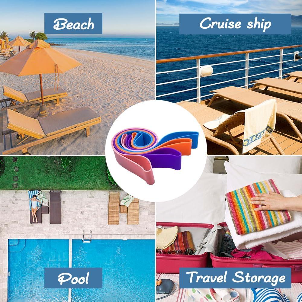 Bandas de Toalla UHUZZ 4 PCS Silicona para Playa y Cruceros