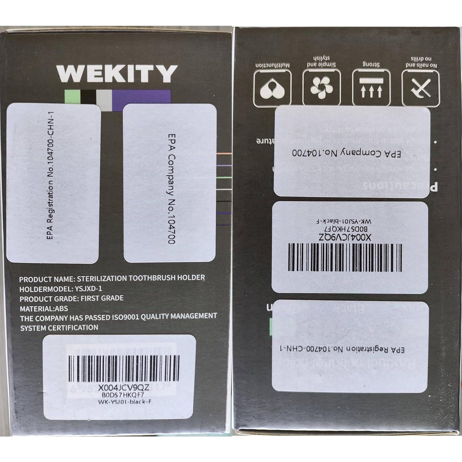 Soporte para Cepillos de Dientes Wekity Negro con Dispensador