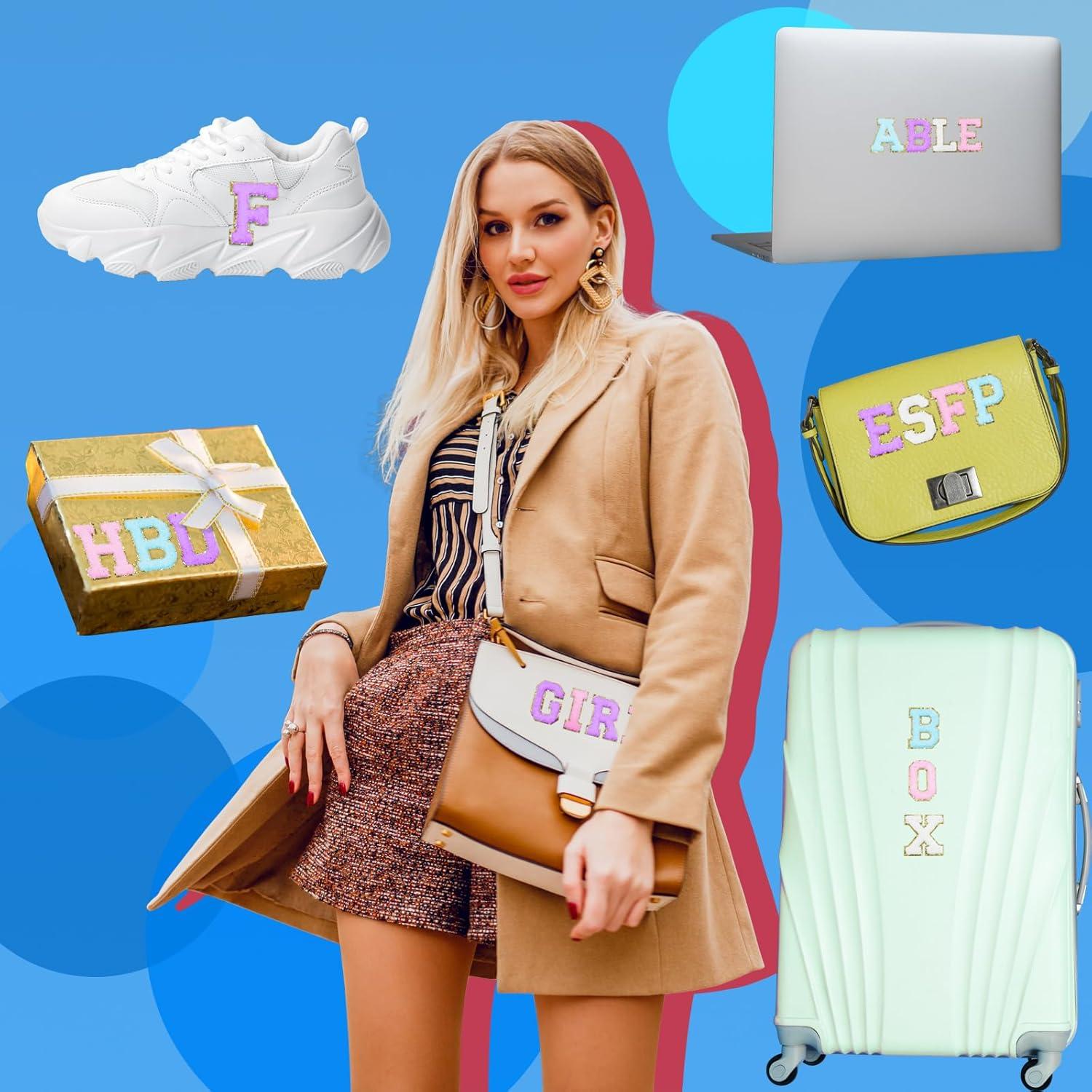 104 Parches de Letras Chenille Autoadhesivos Acrebow