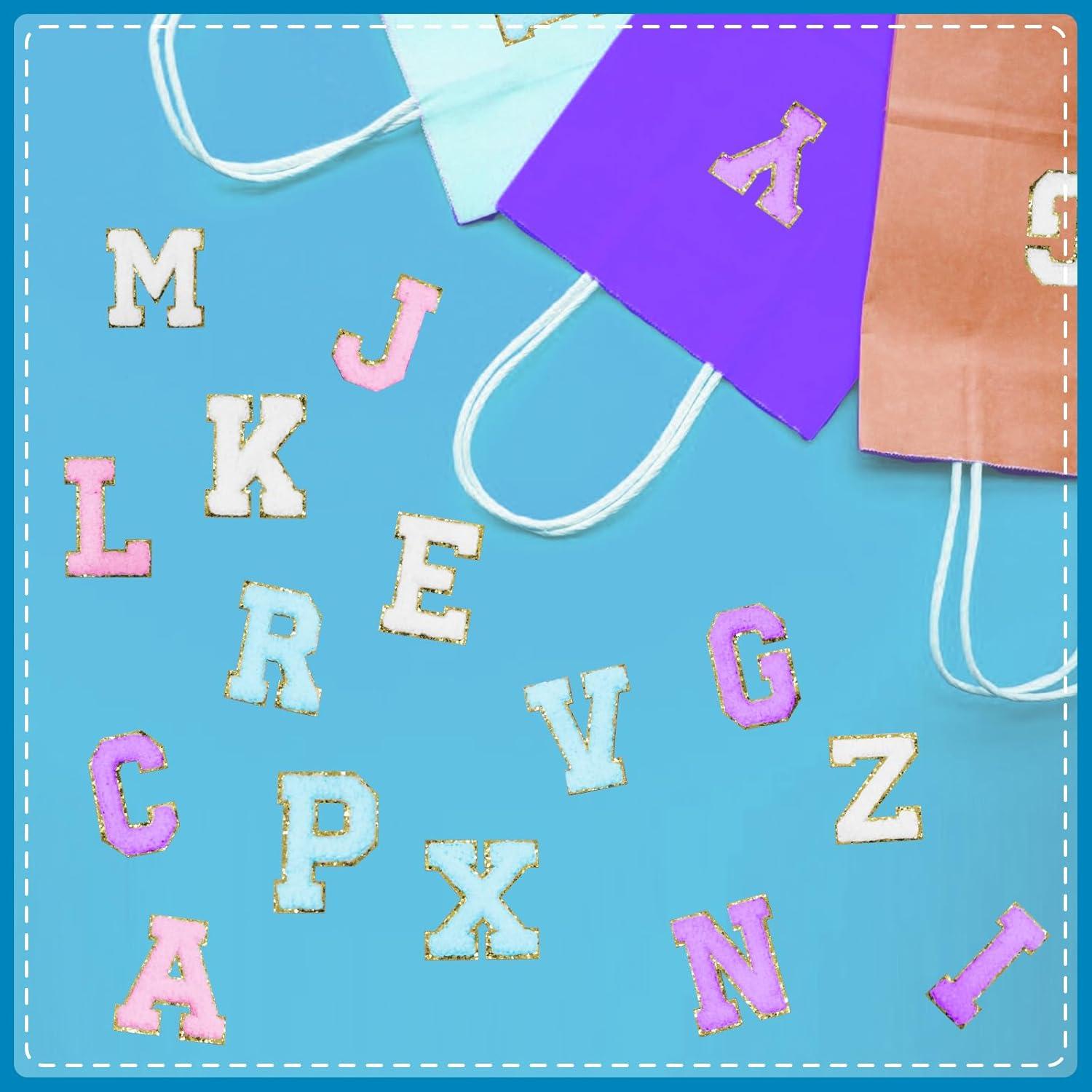 104 Parches de Letras Chenille Autoadhesivos Acrebow