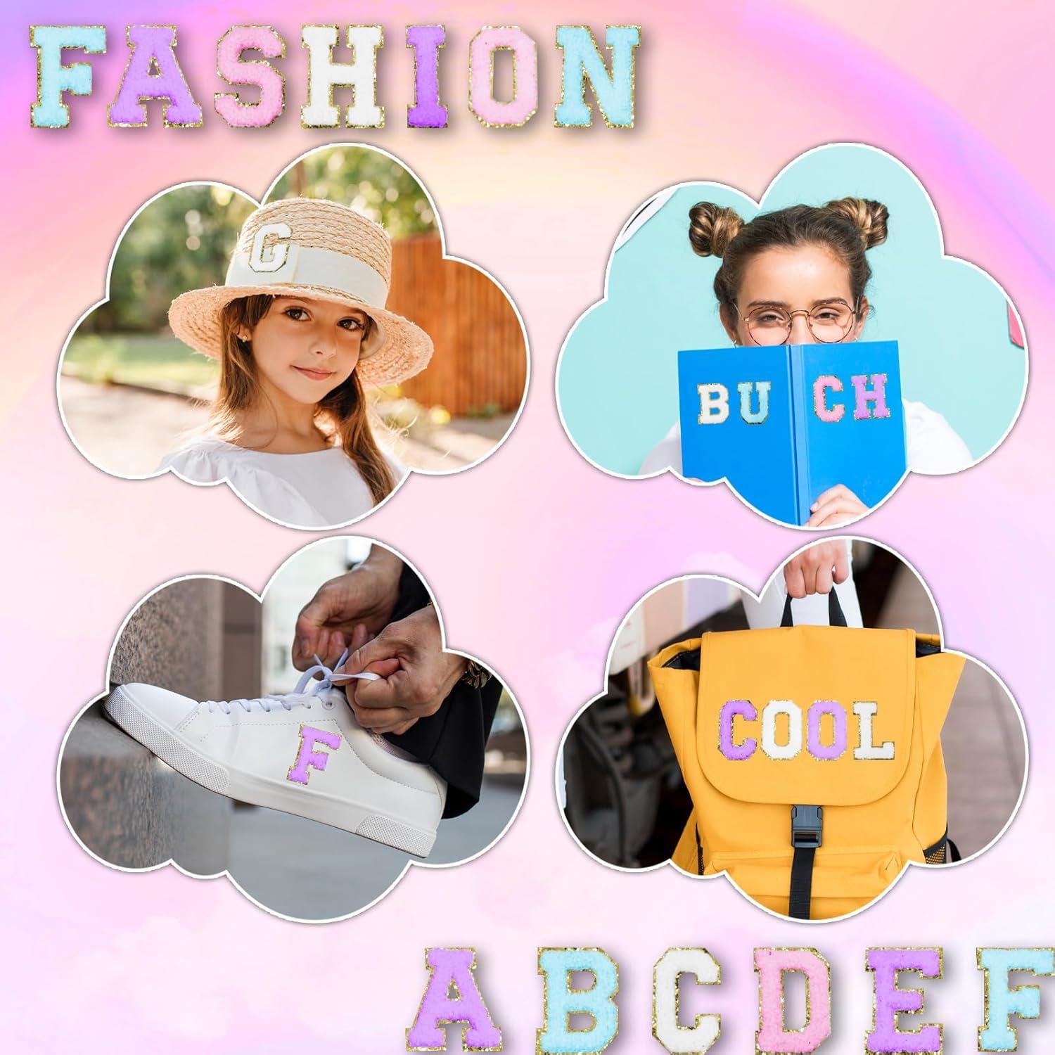 104 Parches de Letras Chenille Autoadhesivos Acrebow