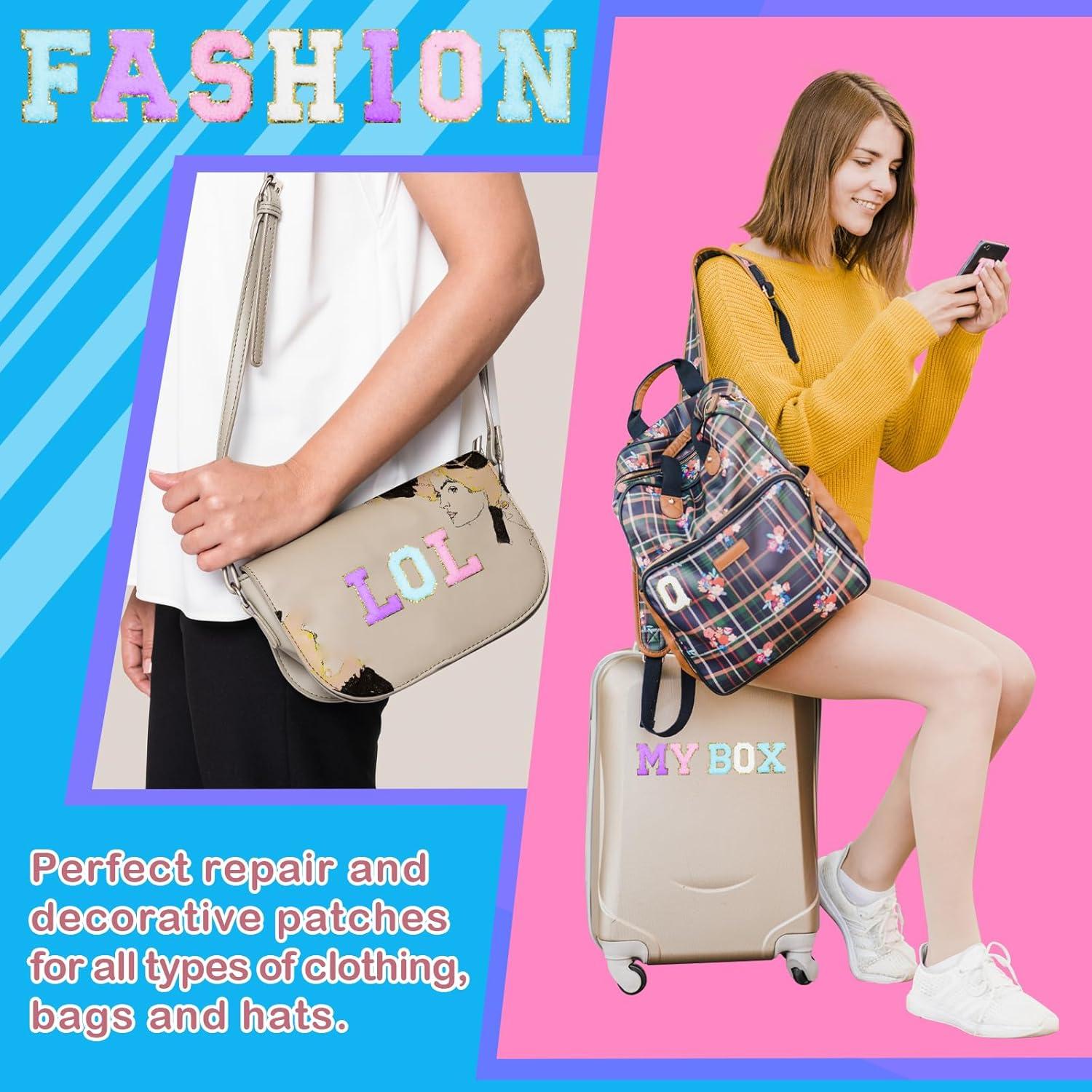 104 Parches de Letras Chenille Autoadhesivos Acrebow