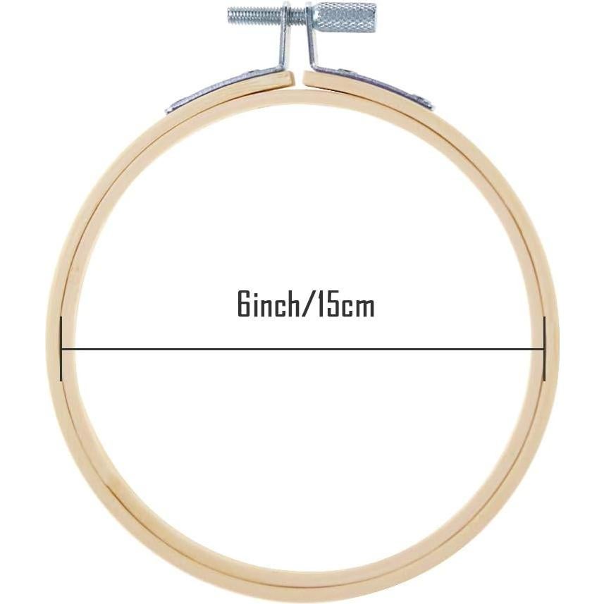 Aros de Bordado de Bambú Pllieay 6 Piezas 15 cm Redondos