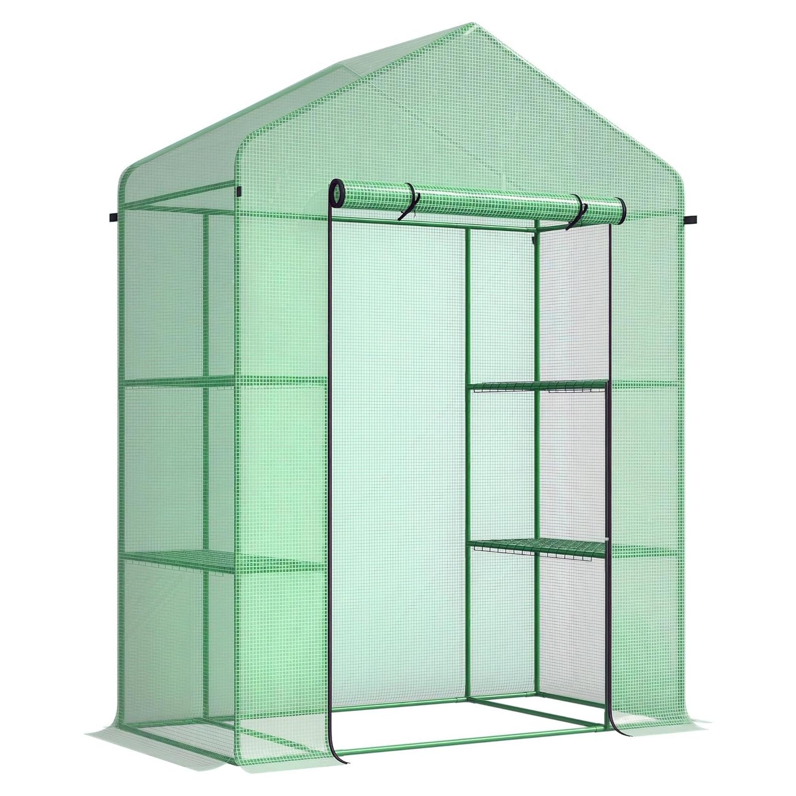 Invernadero portátil Outsunny 1.52x0.76x1.98m con 3 estantes