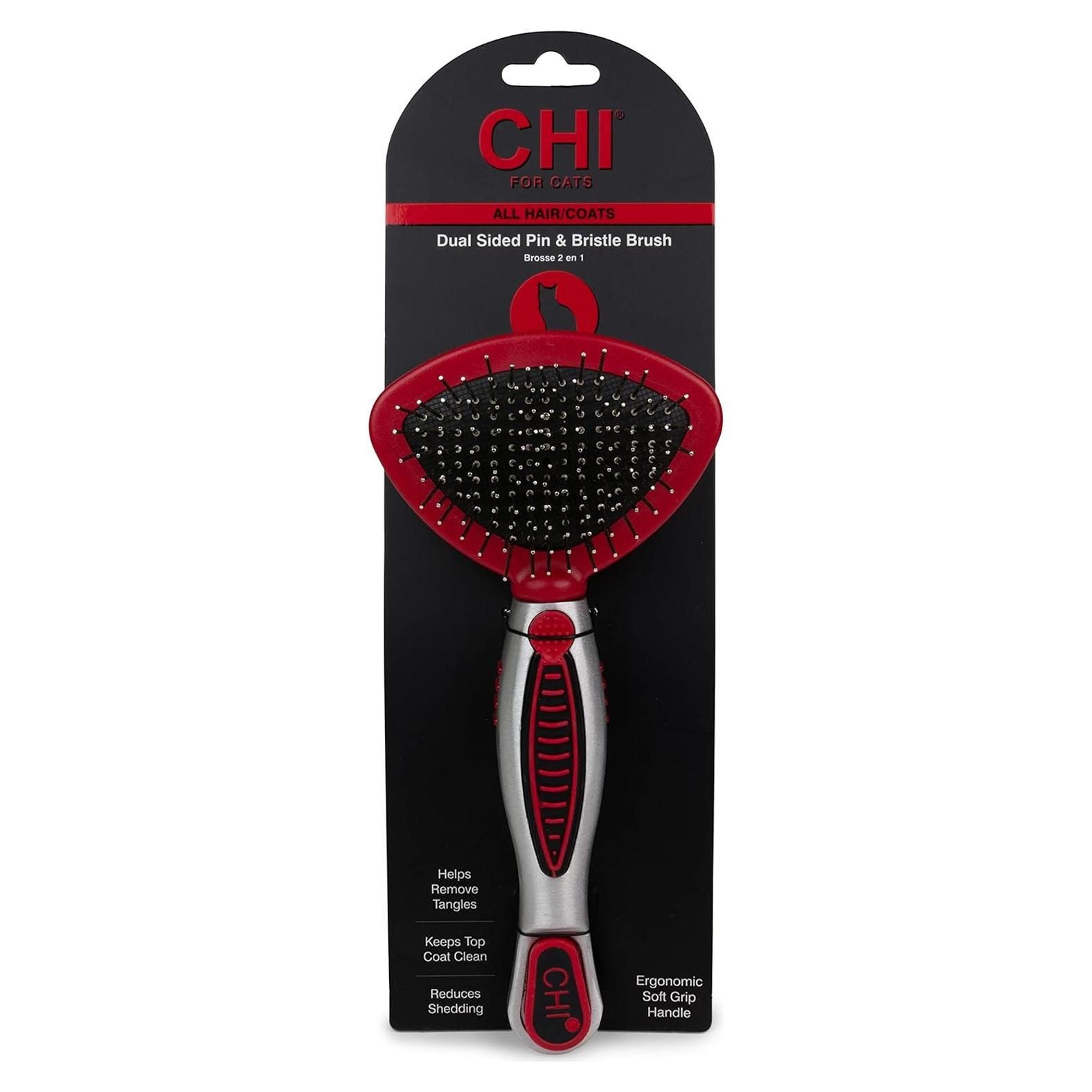 Cepillo Doble Cara CHI para Gatos - Mango Ergonómico 2 en 1