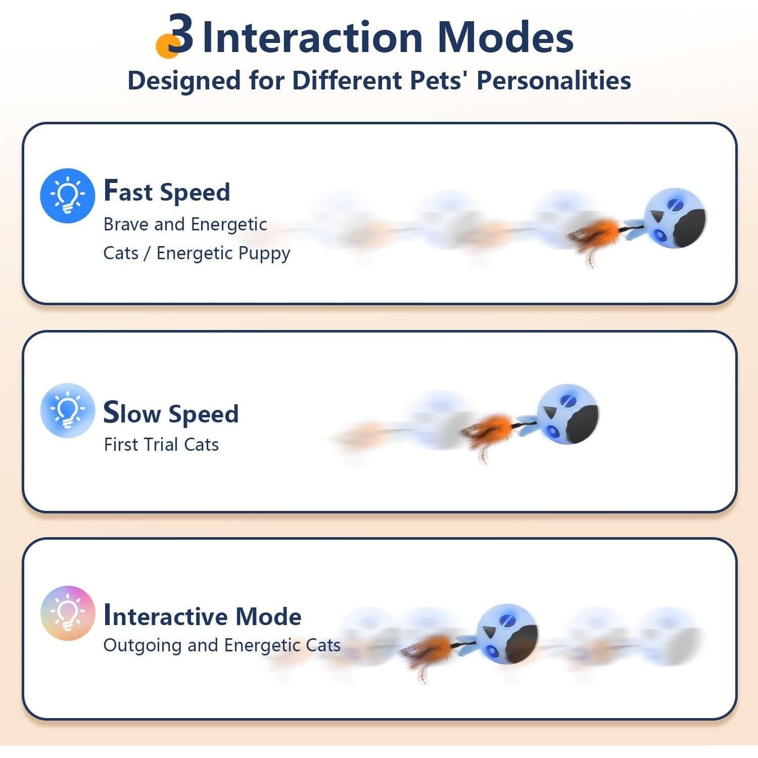 Juguete Interactivo para Gatos ORSDA T96, Bola Automática Azul
