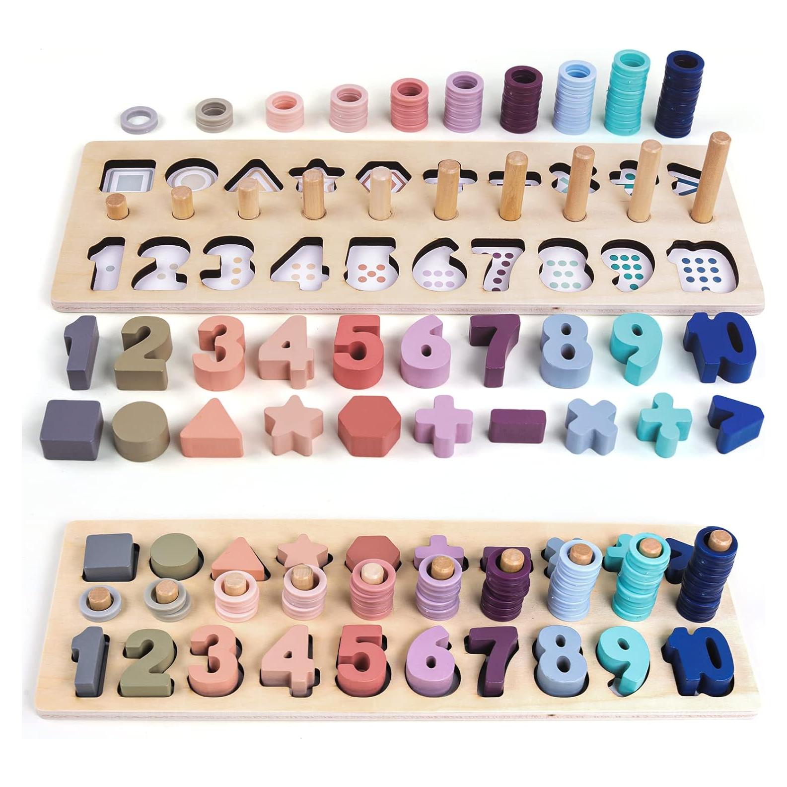 Apilador de Formas Contadoras QZMTOY - Juguete Educativo de Madera