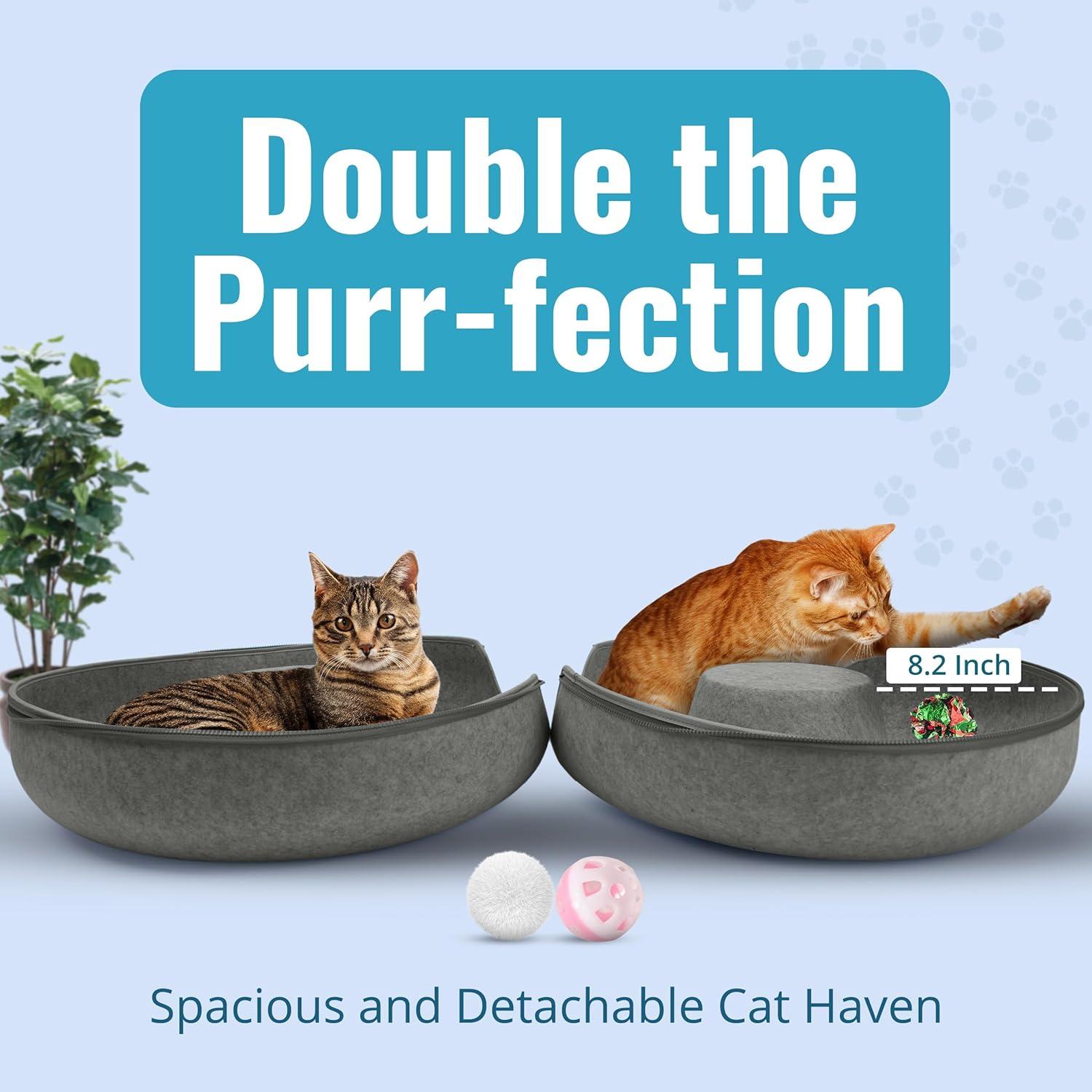 Cama Túnel Donut para Gatos Okoco 61 cm Gris Oscuro