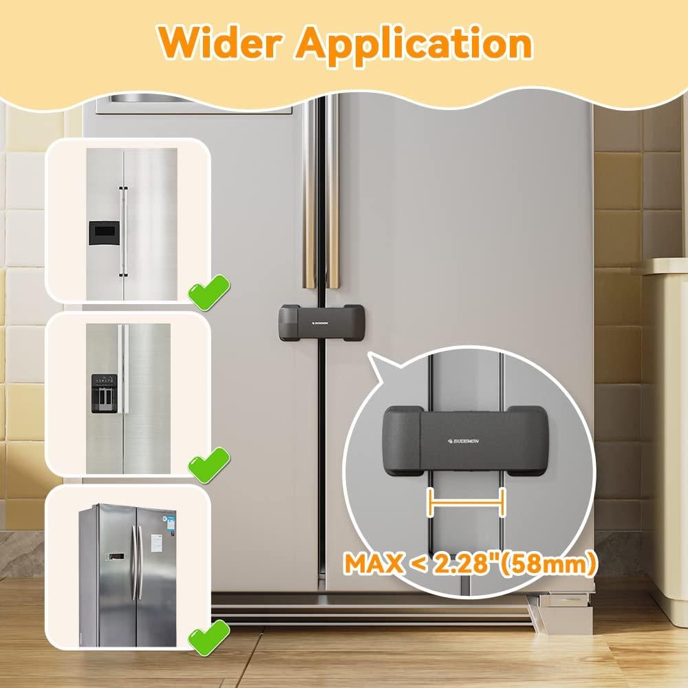 Cerradura de Refrigerador EUDEMON Negra para Puertas Francesas