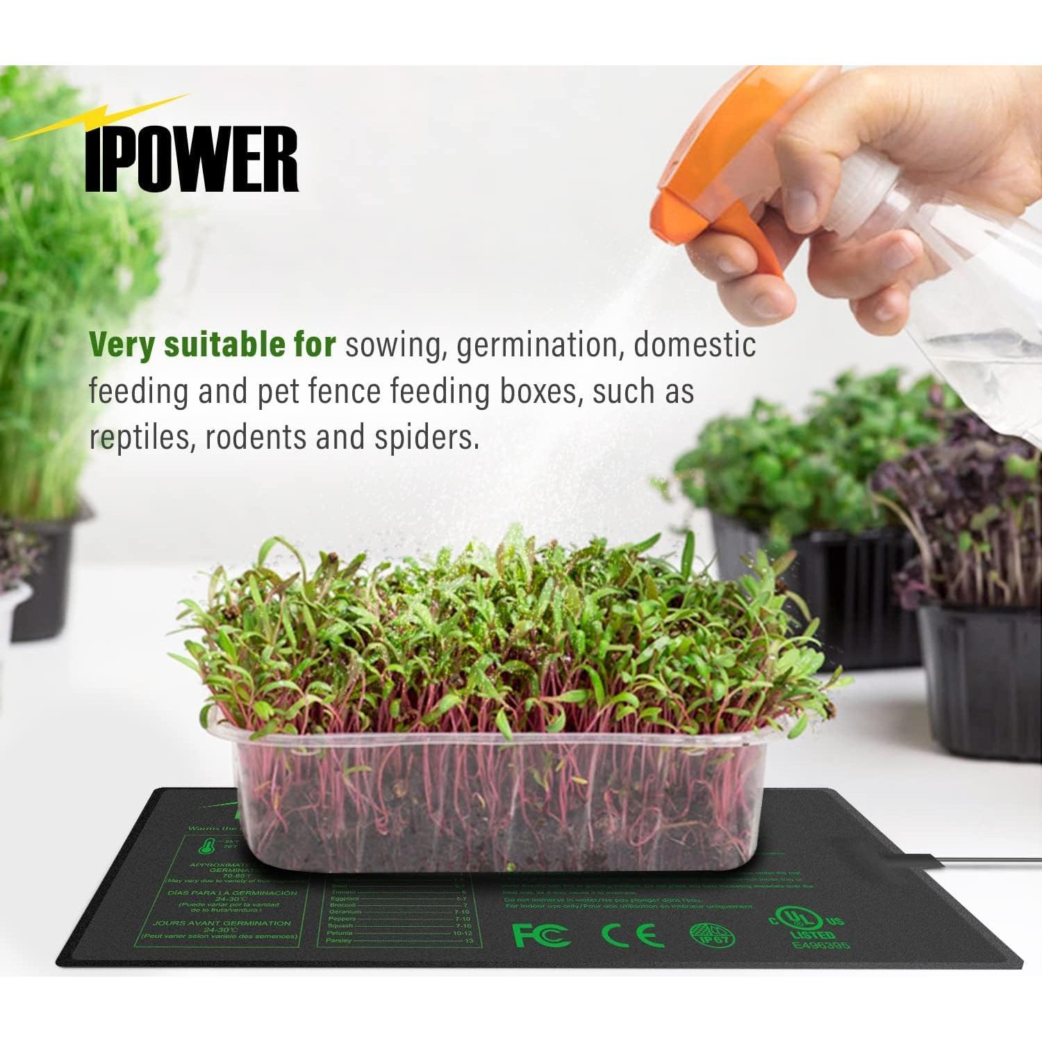 Alfombrilla Térmica iPower 26.4 x 52.7 cm para Germinación