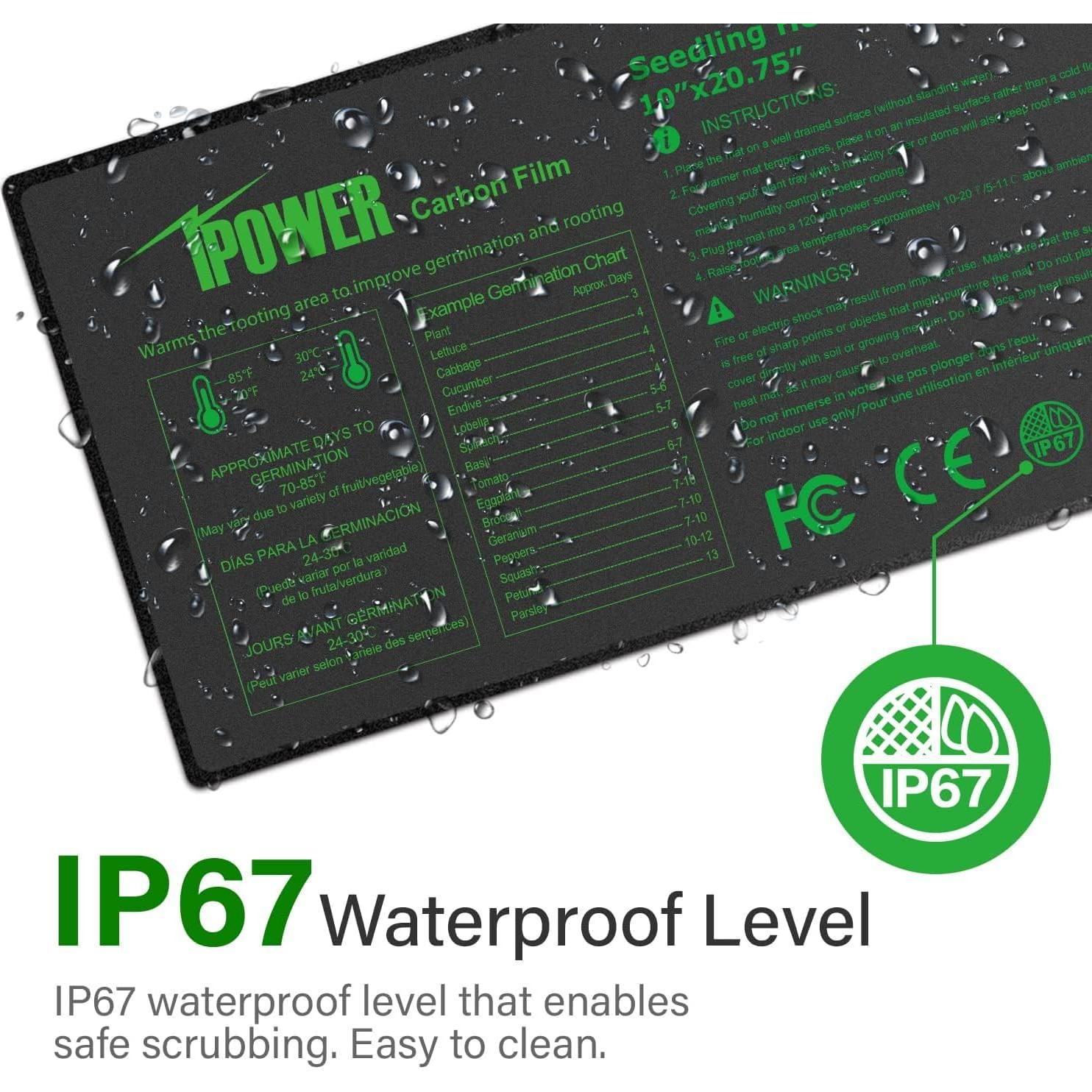 Alfombrilla Térmica iPower 26.4 x 52.7 cm para Germinación