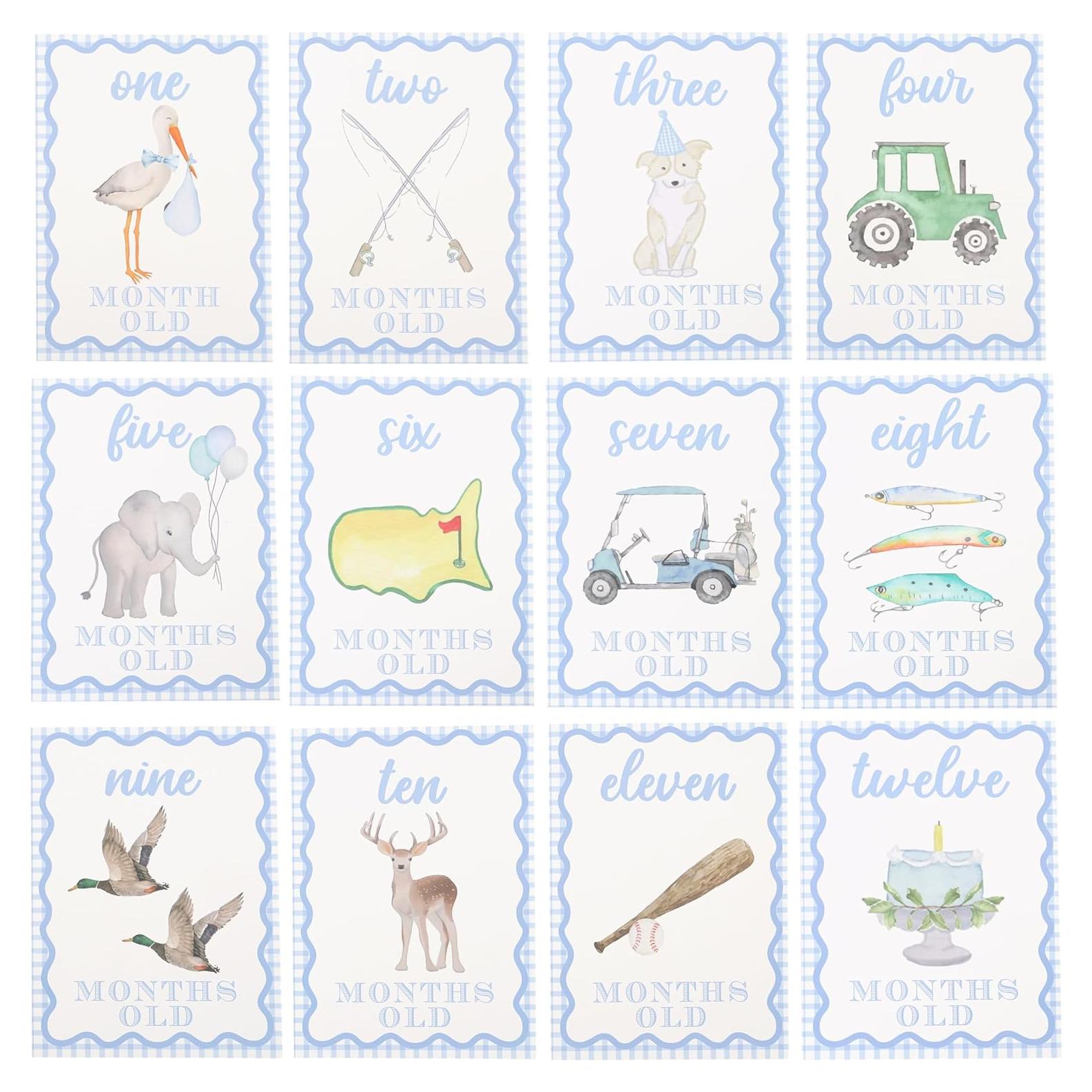 Tarjetas de Hito Mensuales WAUAO - Accesorios para Fotos Bebé