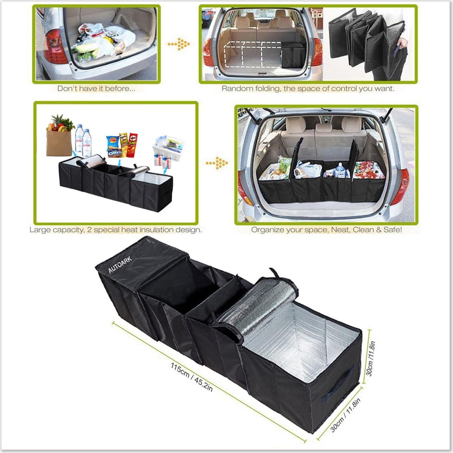 Cesta de Almacenamiento Plegable AUTOARK AK-018 Negro