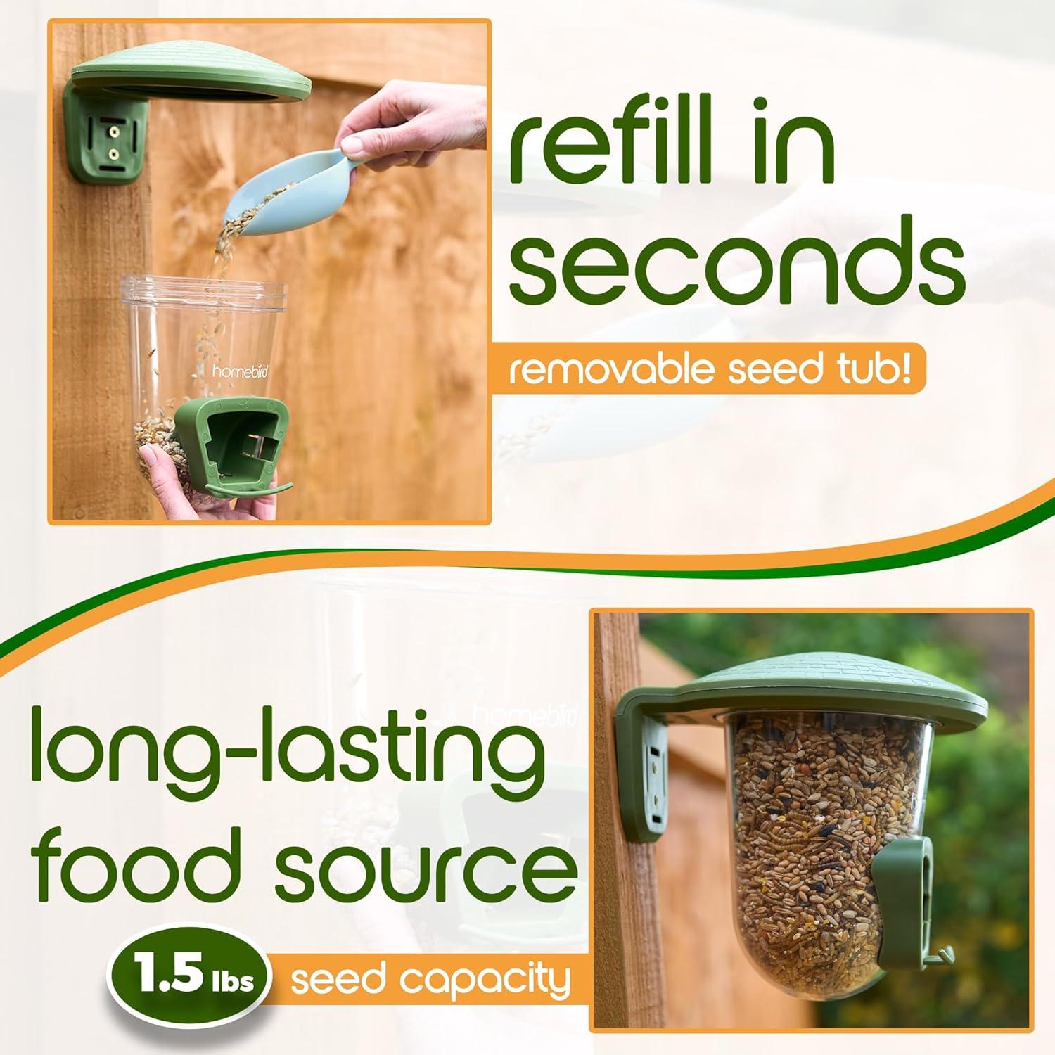 Comedero para Aves Pequeñas Homebird - Montable, Acrílico, 19cm