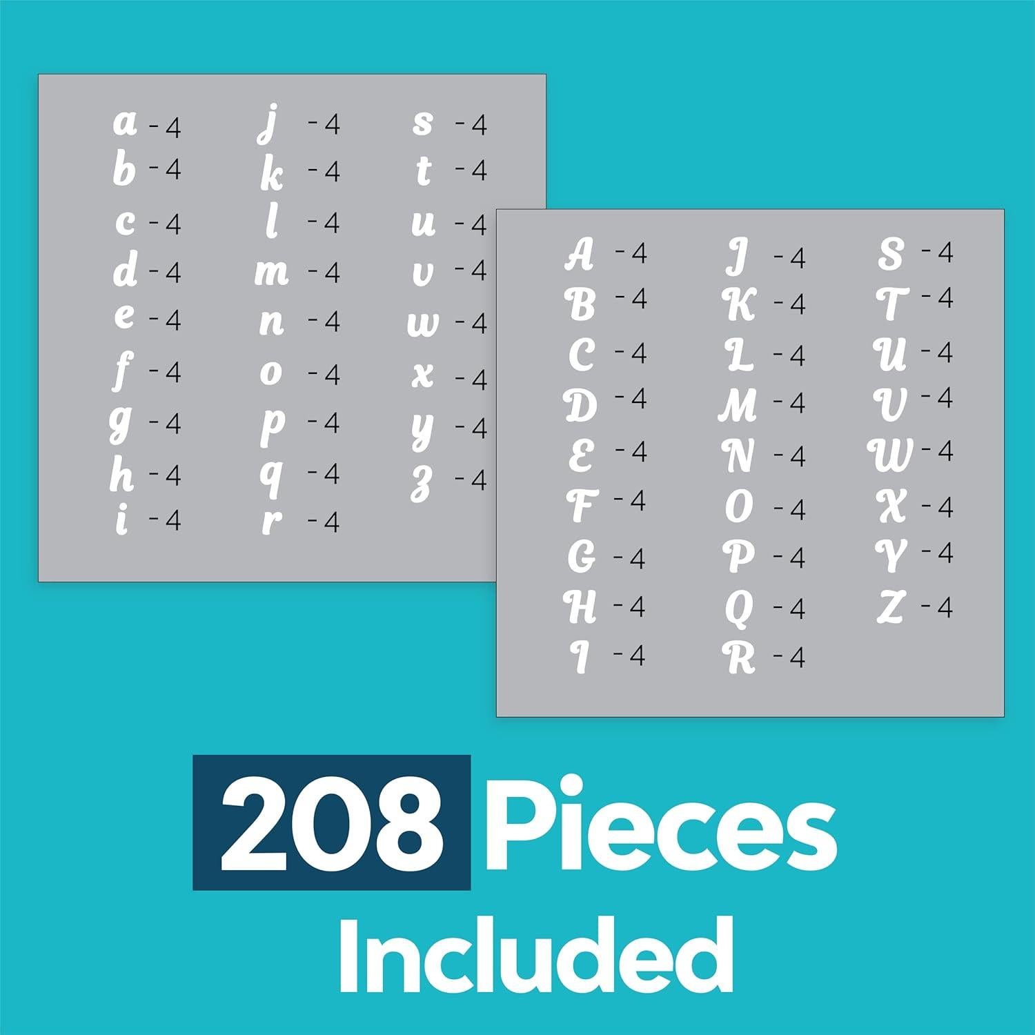 Letras de Transferencia para Planchar Blancas Lagartos Riendo - 208 Piezas