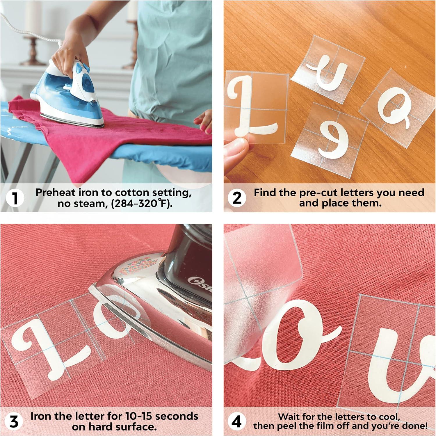 Letras de Transferencia para Planchar Blancas Lagartos Riendo - 208 Piezas