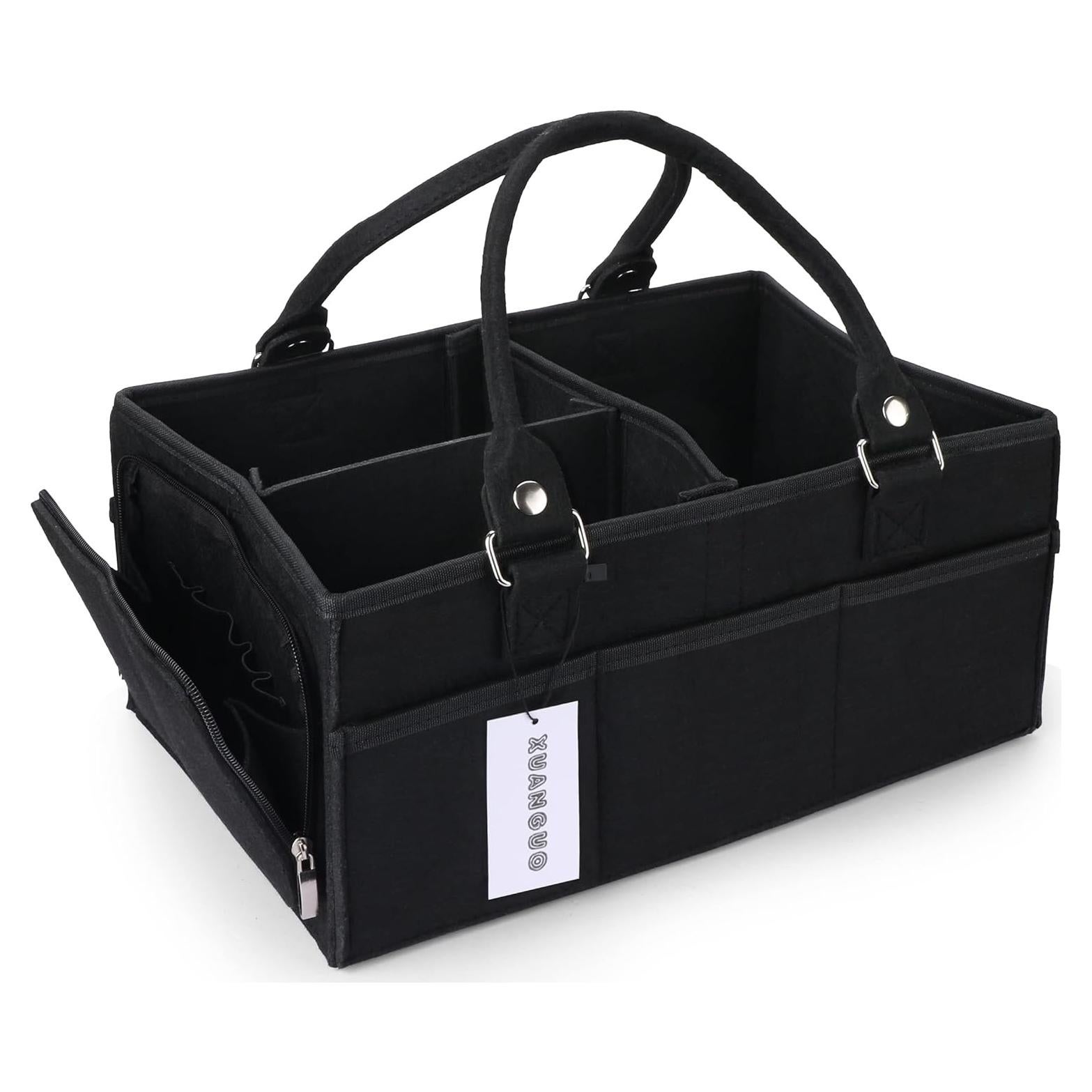 Caddy Organizador de Pañales XUANGUO Negro Grande 40.64x25.4cm