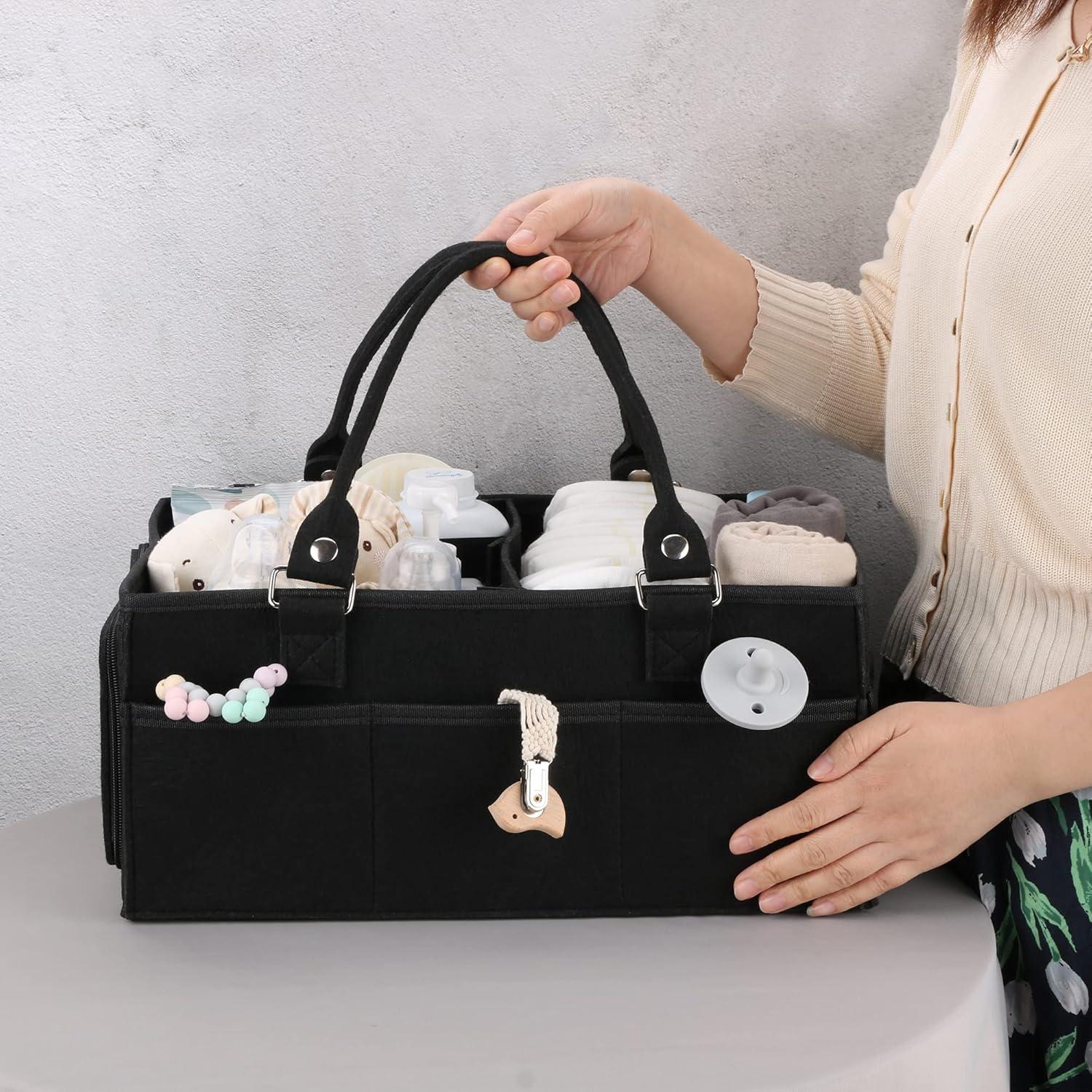 Caddy Organizador de Pañales XUANGUO Negro Grande 40.64x25.4cm