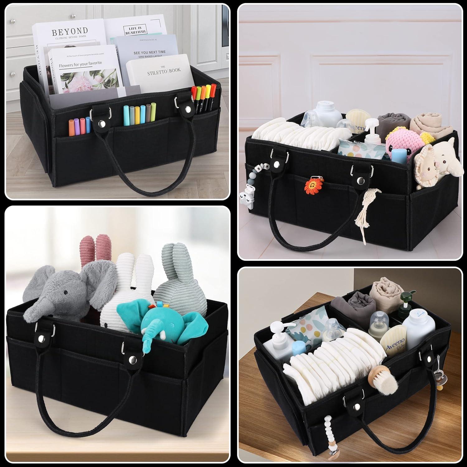 Caddy Organizador de Pañales XUANGUO Negro Grande 40.64x25.4cm