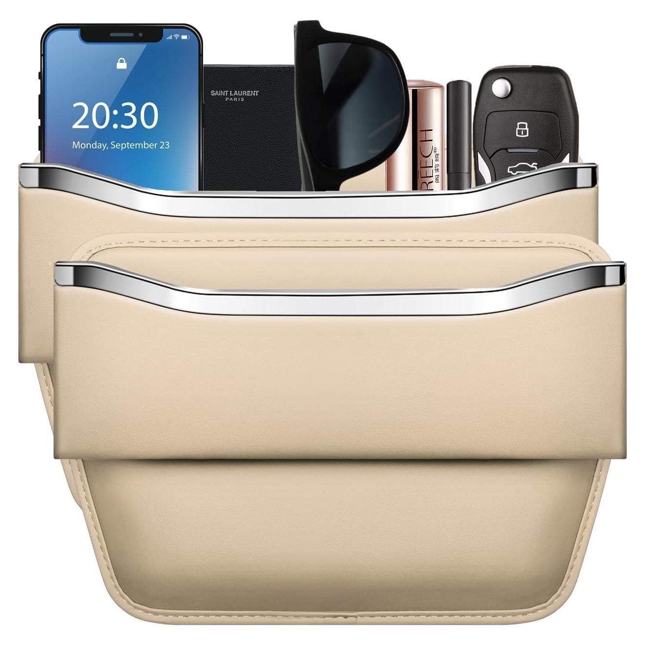 Organizador de Relleno de Espacio entre Asientos HOLDCY Beige - 2 Paquete