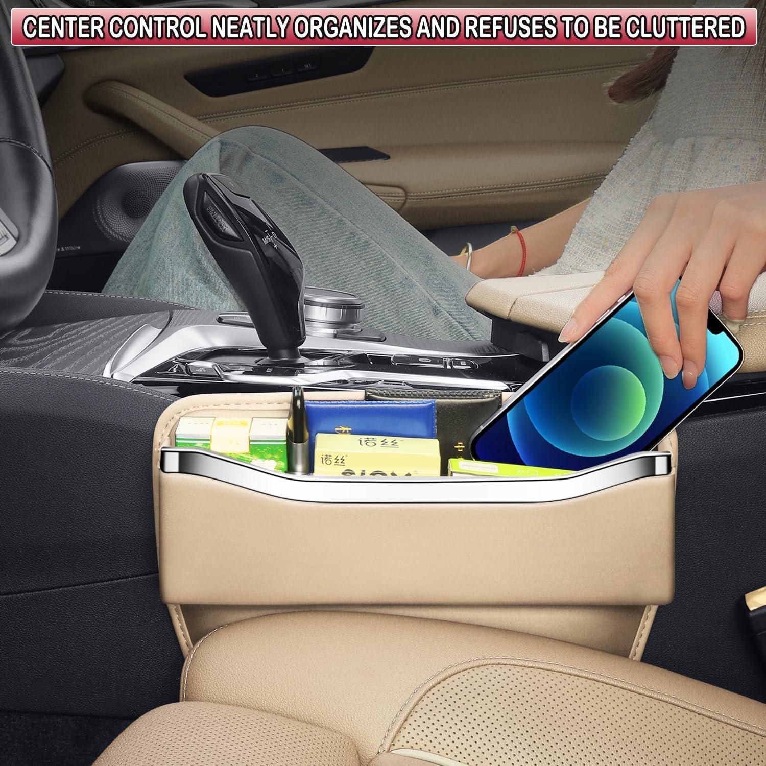 Organizador de Relleno de Espacio entre Asientos HOLDCY Beige - 2 Paquete