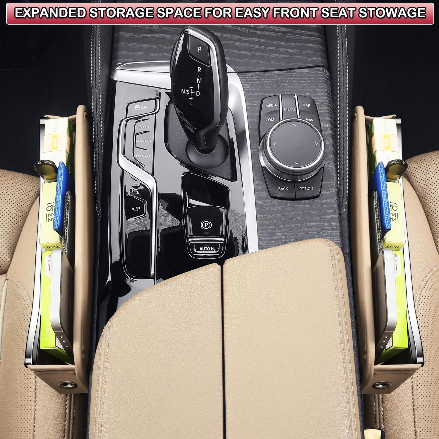 Organizador de Relleno de Espacio entre Asientos HOLDCY Beige - 2 Paquete