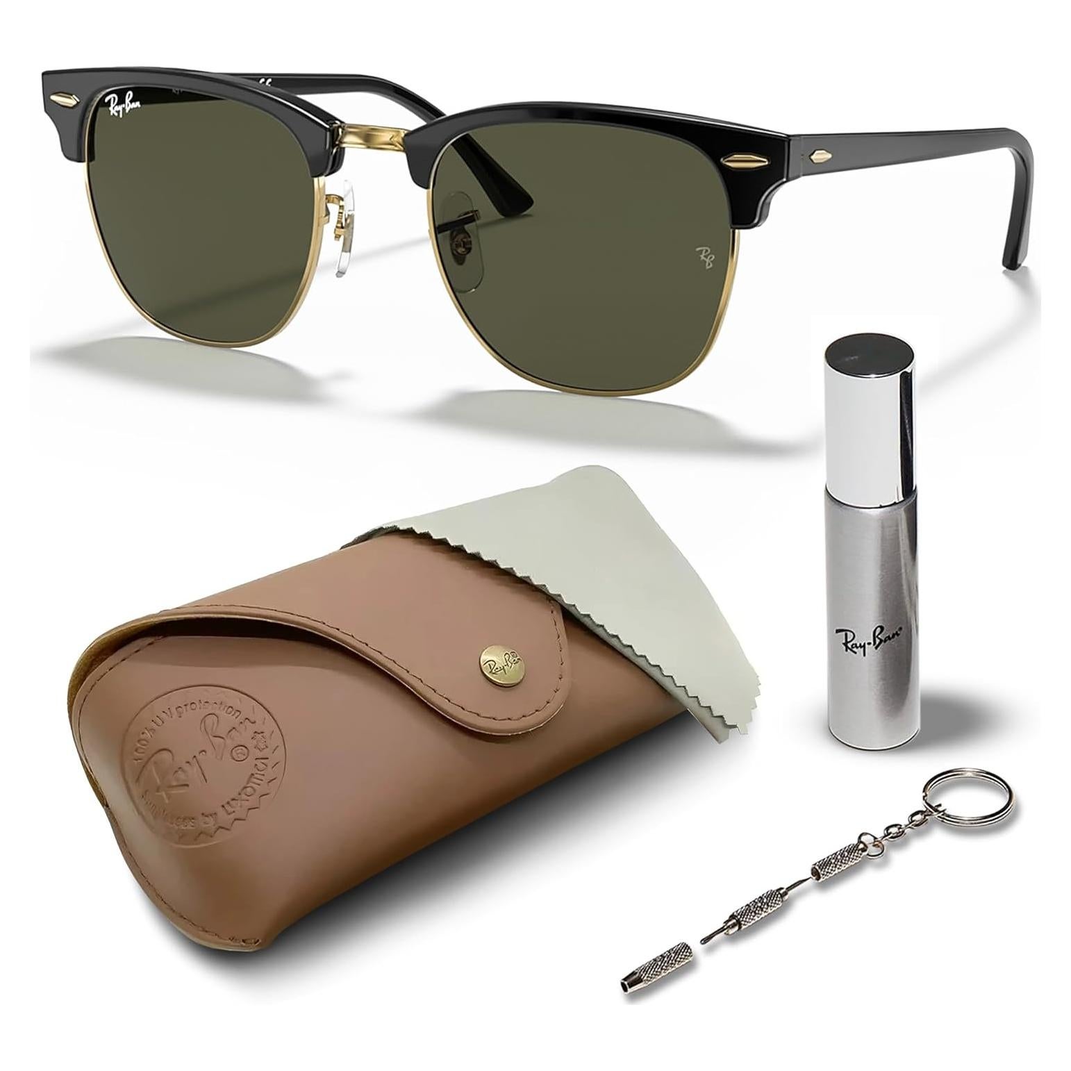 Gafas de Sol Ray-Ban RB3016 Clubmaster Clásico 49mm Verde G-15