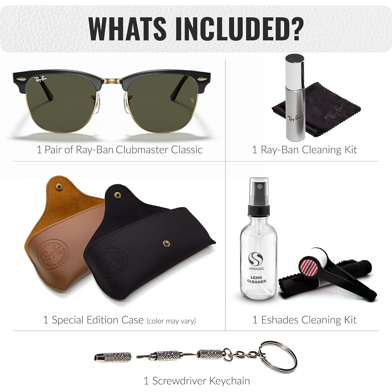 Gafas de Sol Ray-Ban RB3016 Clubmaster Clásico 49mm Verde G-15