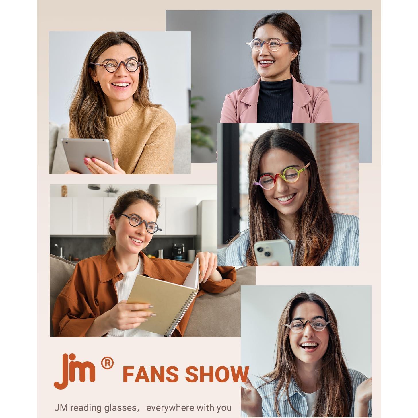 Gafas de Lectura Redondas JM - Paquete de 5 Colores 1.25x