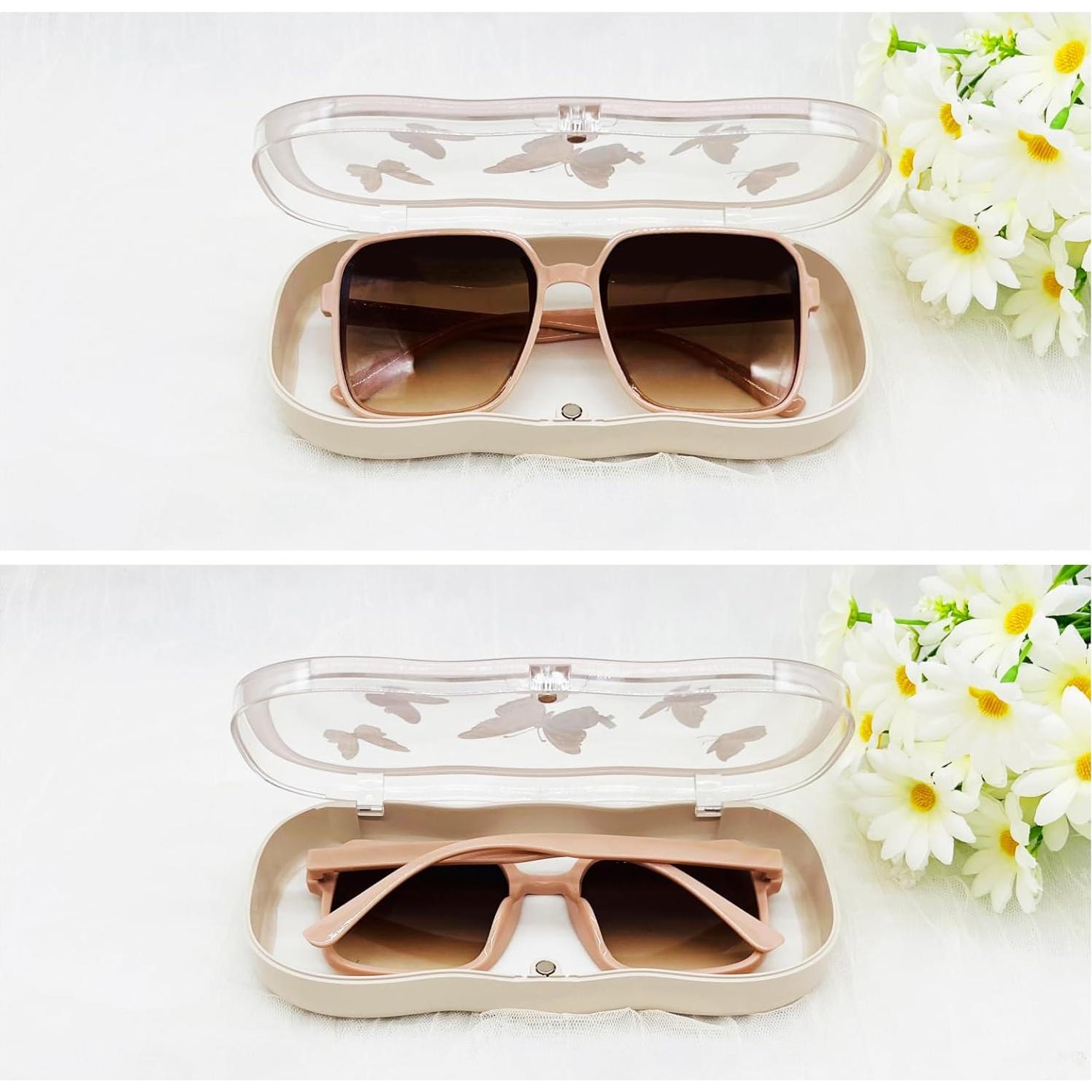 Estuche Duro para Gafas de Mujeres - Diseño Nube y Mariposa