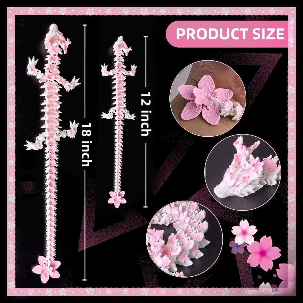 Dragón de Flor de Cerezo Impreso en 3D WUQIREN 30.48cm Articulado