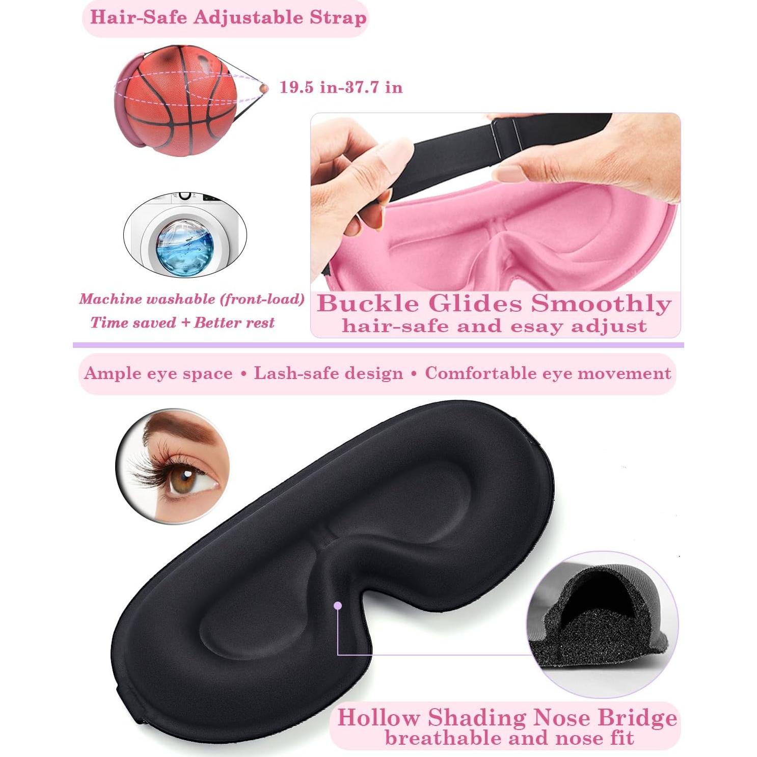 Máscara para dormir ergonómica Hochoek LP-Rosa Normal